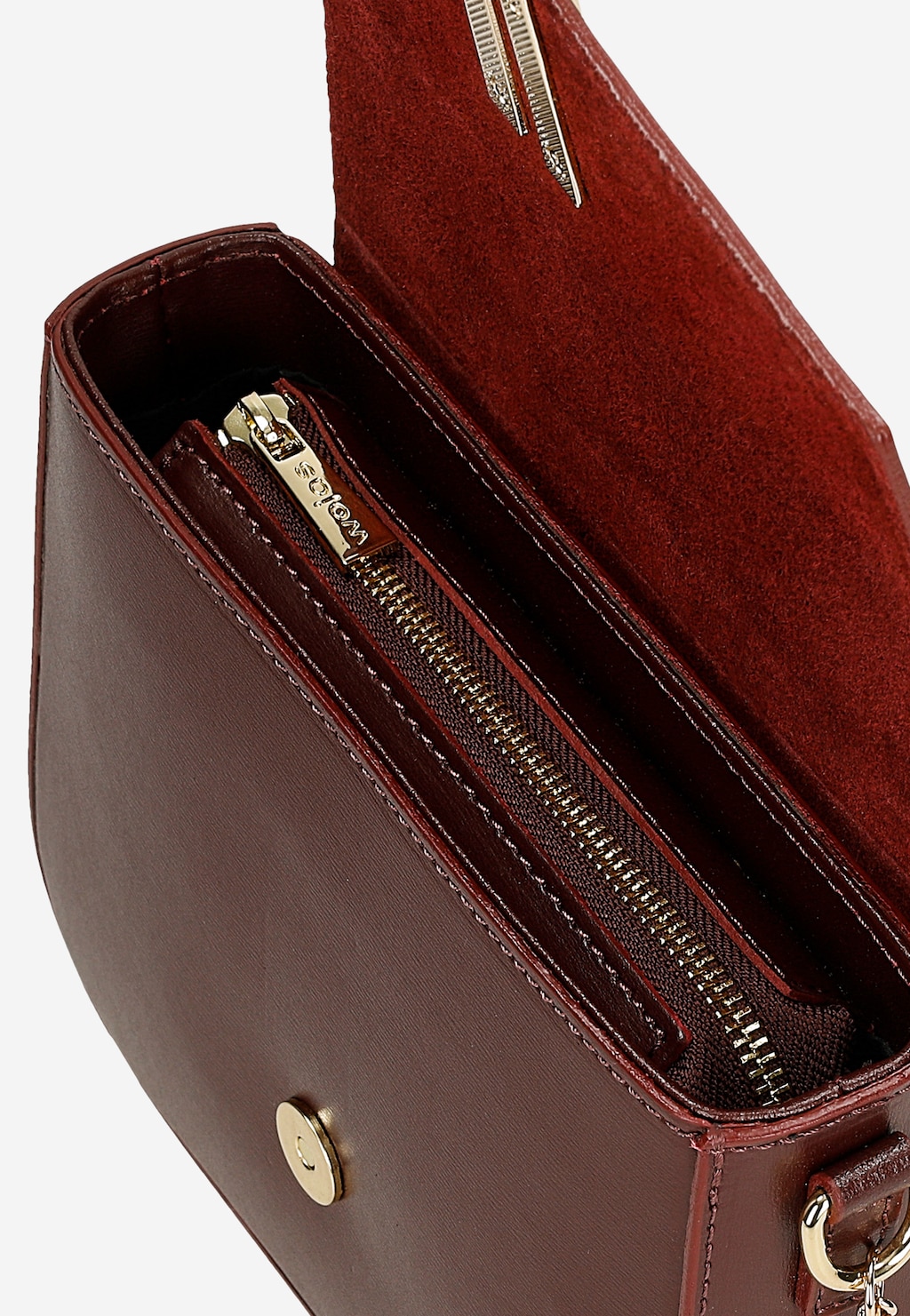 Bordó kabelka přes rameno s geometrickou sponou 80450-55 Widok 6