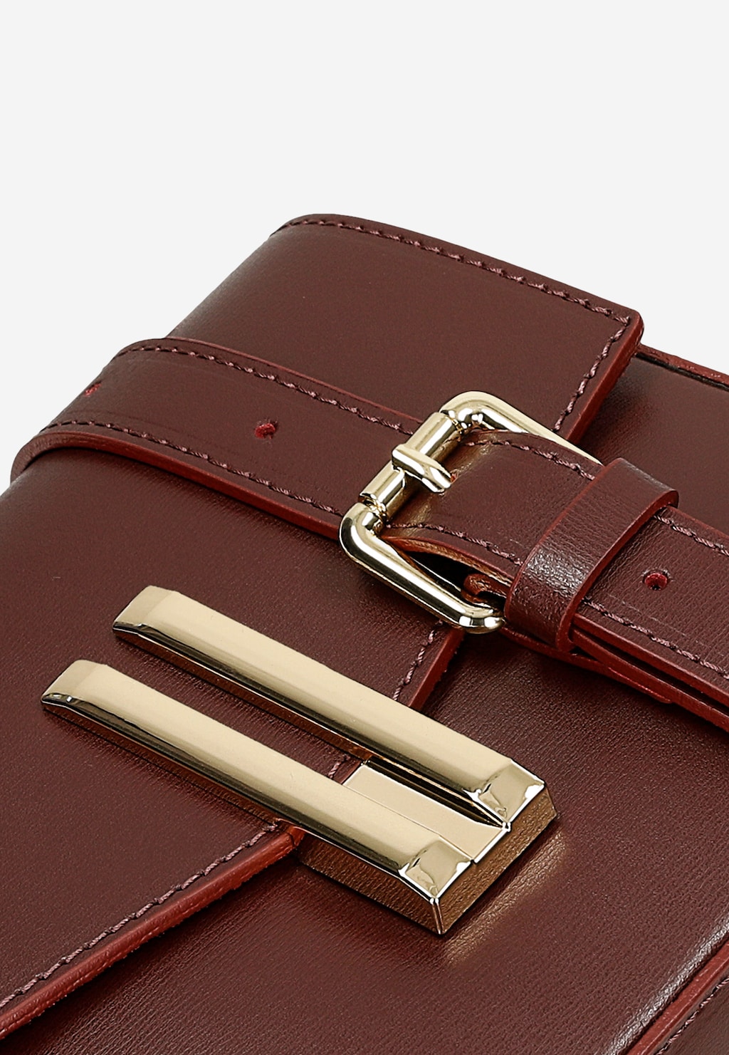 Bordó kabelka přes rameno s geometrickou sponou 80450-55 Widok 7