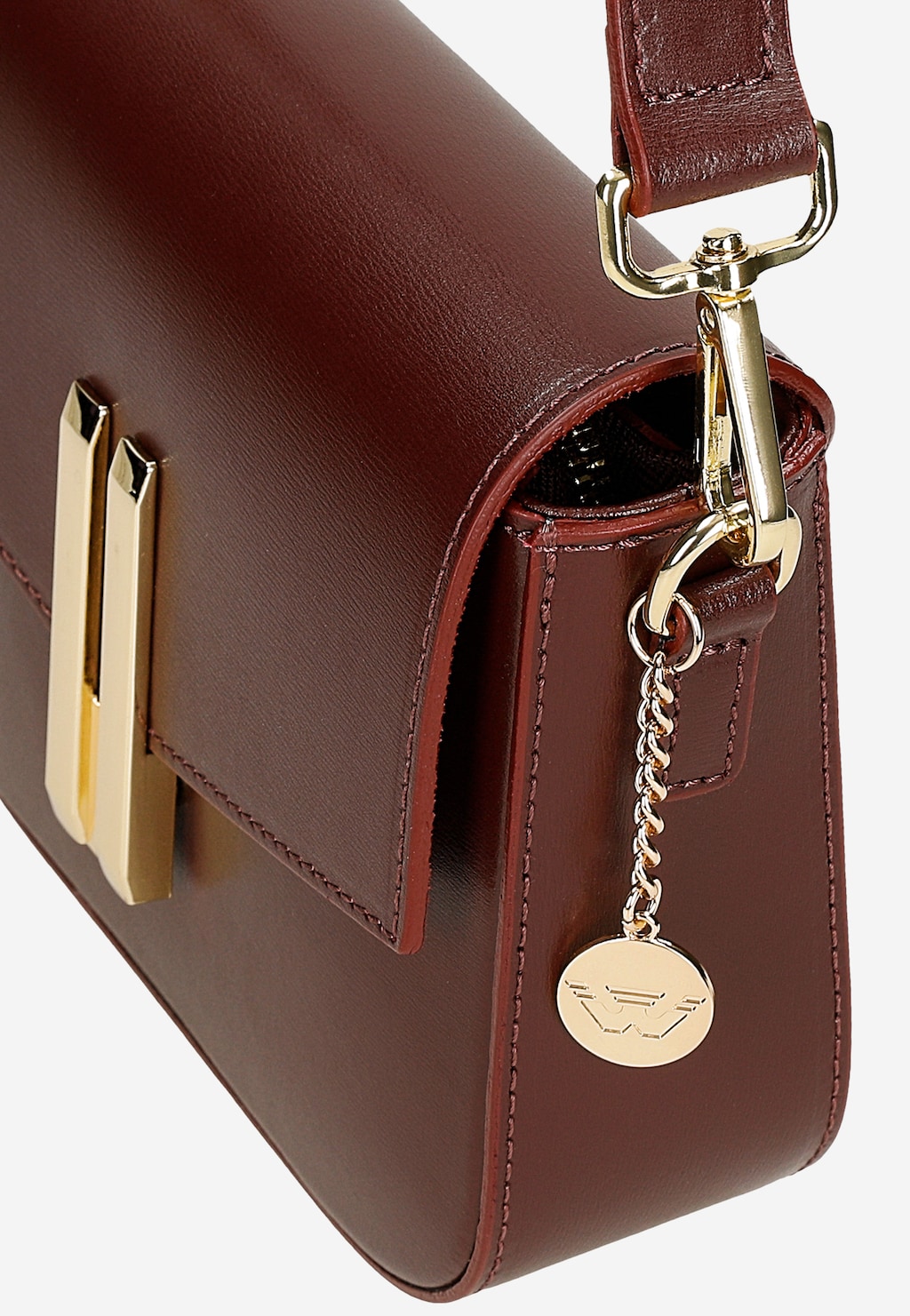 Bordó kabelka přes rameno s geometrickou sponou 80450-55 Widok 8