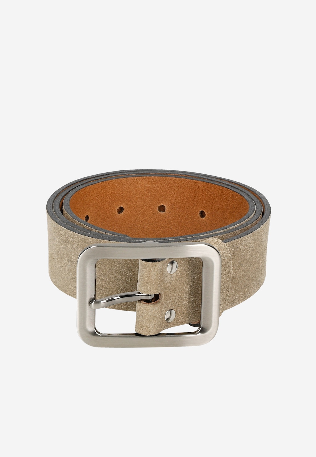 Beżowy pasek damski z dwoiny welurowej 6966-64 Widok 6