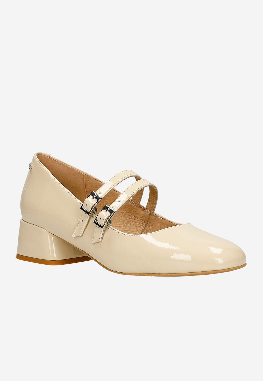 Béžové lodičky Mary Jane z lakované kůže 44054-34 Widok 3