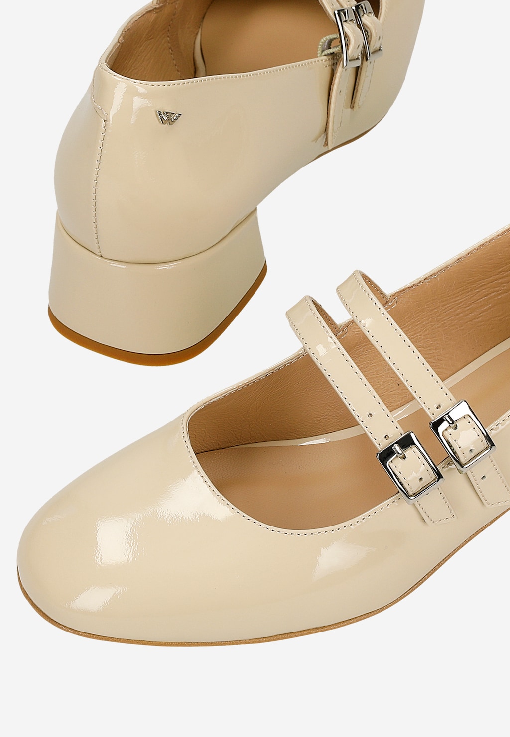 Béžové lodičky Mary Jane z lakované kůže 44054-34 Widok 7