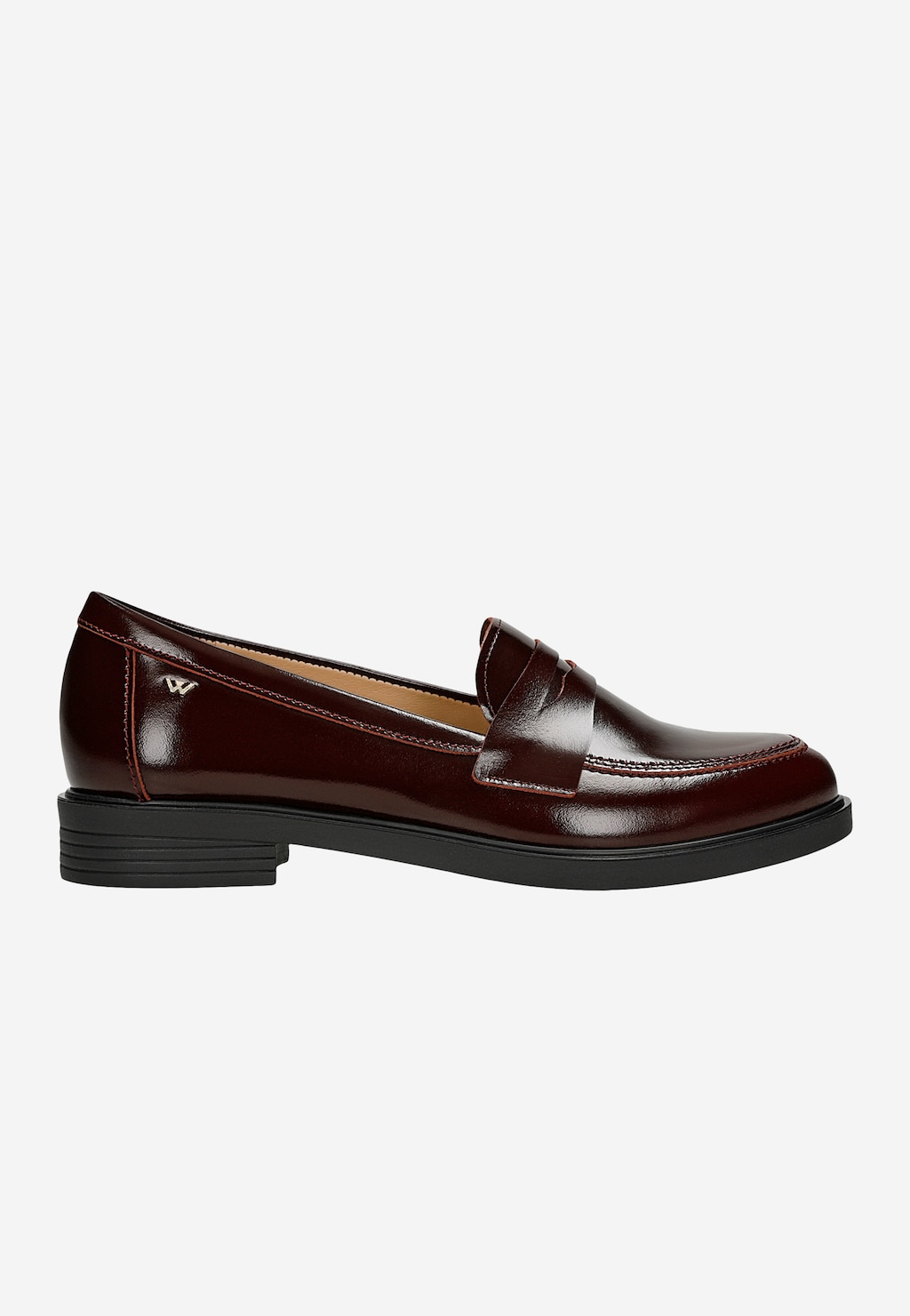 Bordowe skórzane mokasyny damskie z linii Comfort 46222-55 Widok 2