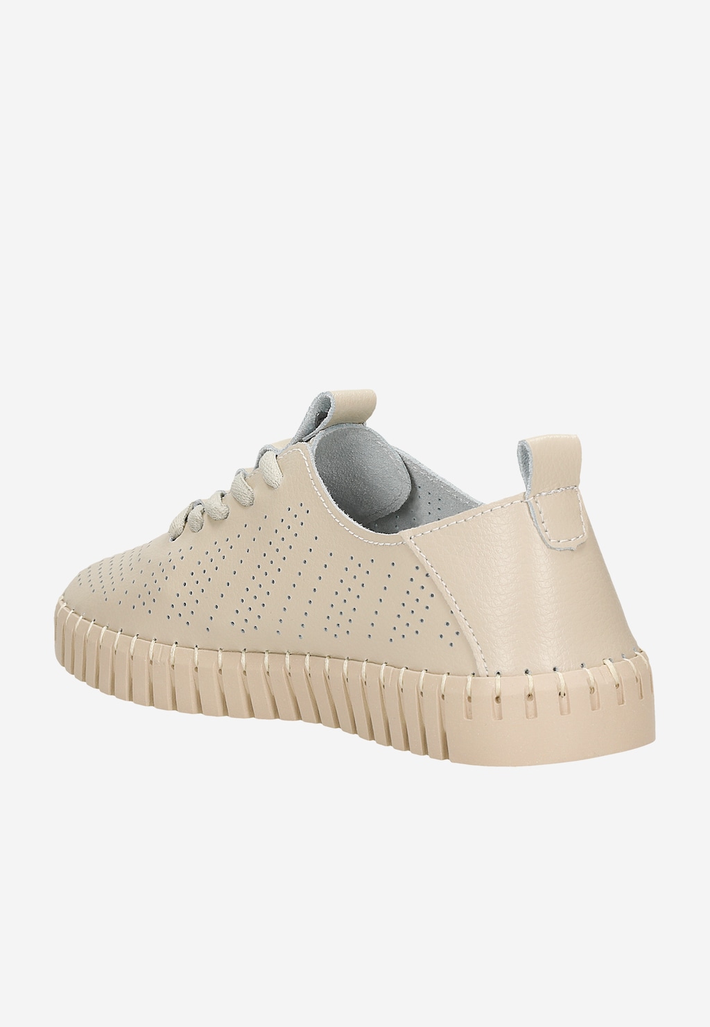 Beżowe trampki Comfort z dziurkowanej skóry 46267-54 Widok 4