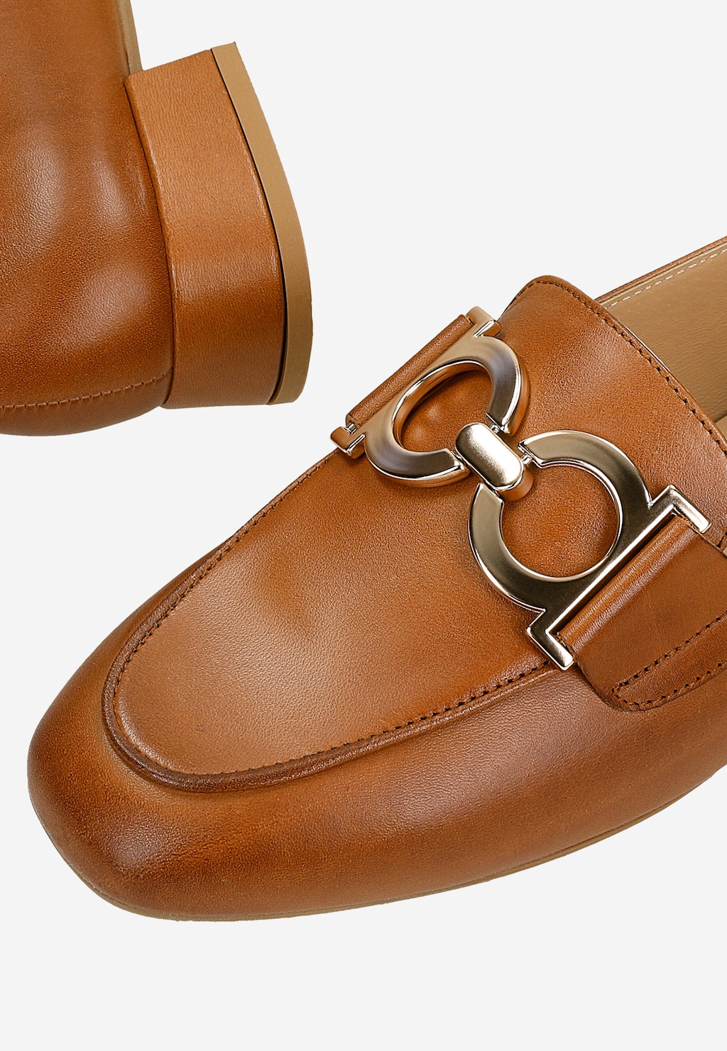 Brązowe wsuwane półbuty na obcasie 46320-52 Widok 7