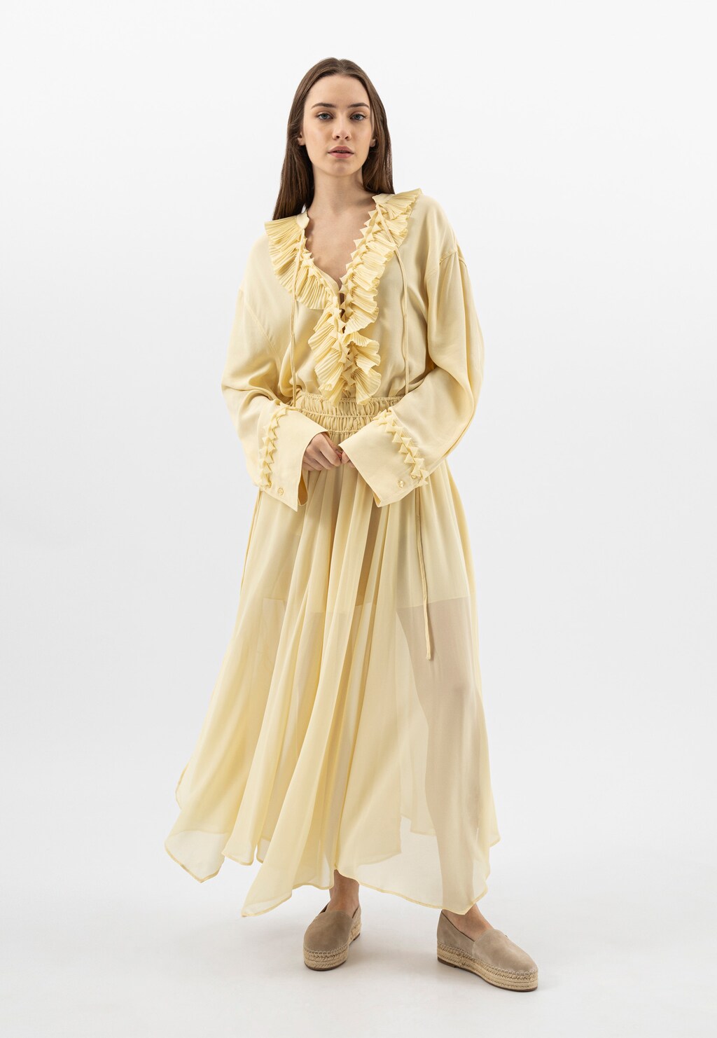 Béžové dámské espadrilky na platformě 46324-64 Widok 9