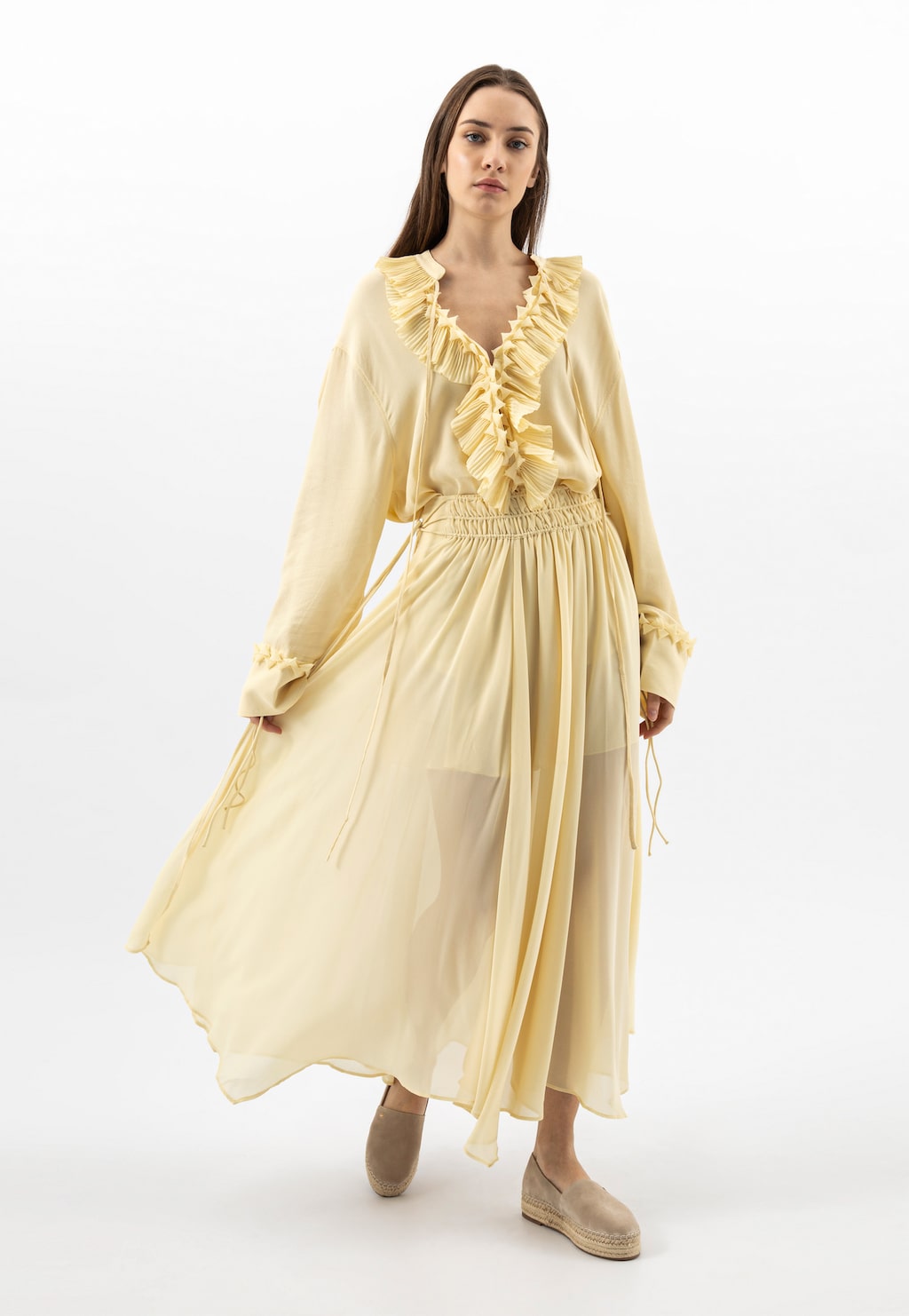 Béžové dámské espadrilky na platformě 46324-64 Widok 1