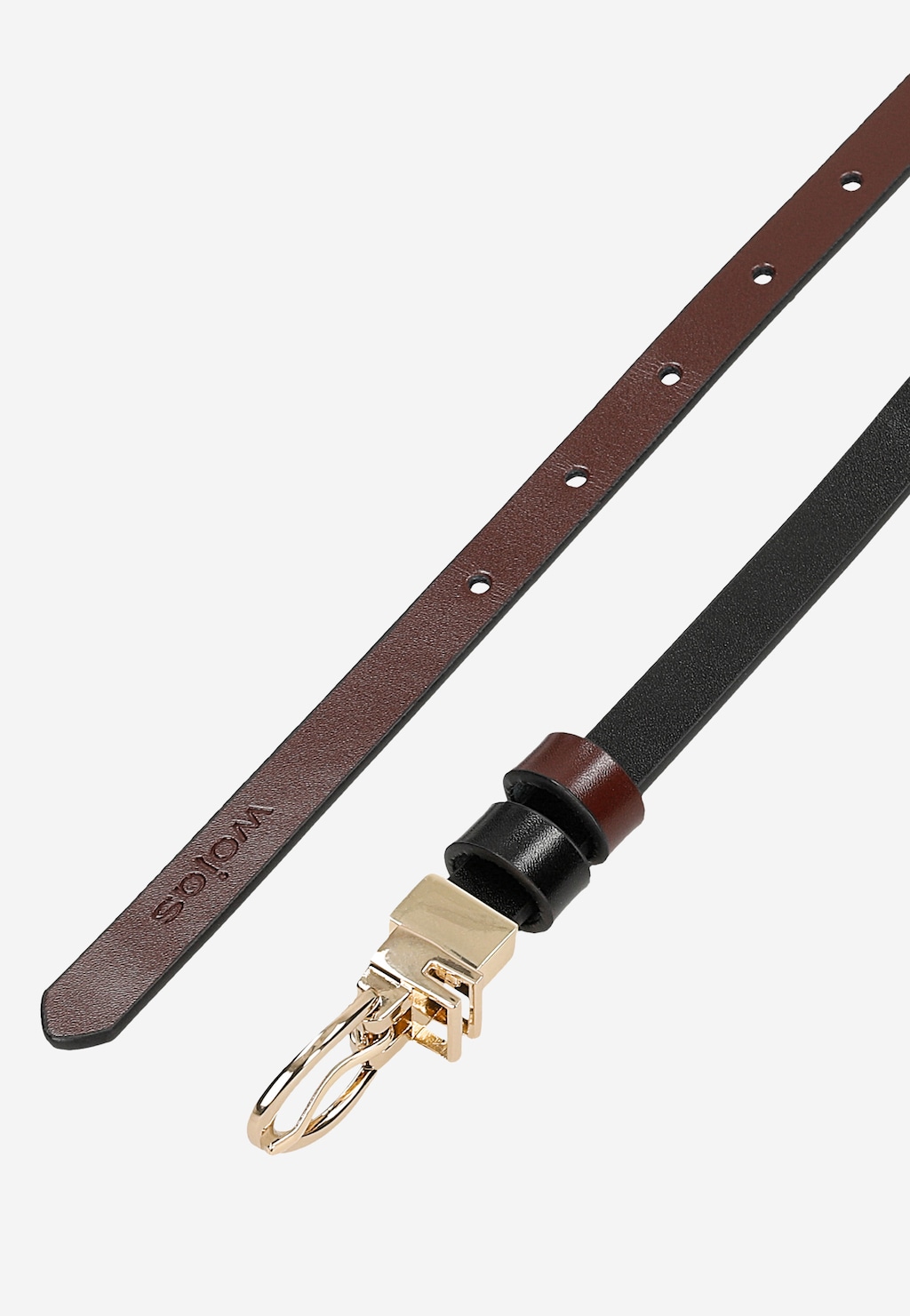 Černo-burgundský oboustranný dámský pásek 93135-55 Widok 6