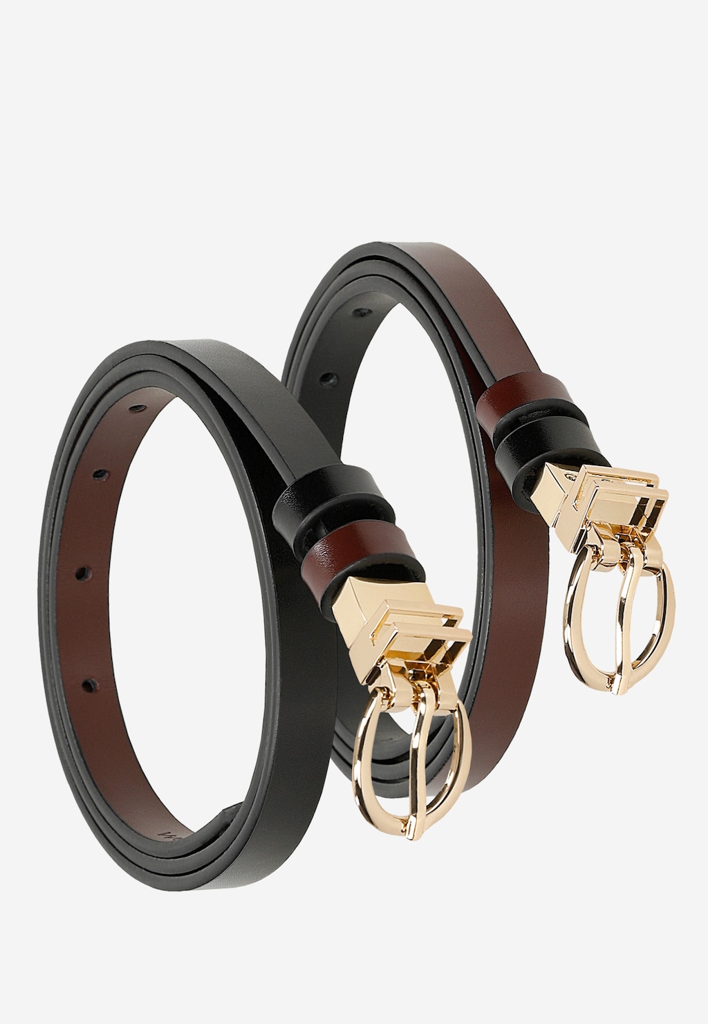 Černo-burgundský oboustranný dámský pásek 93135-55 Widok 7