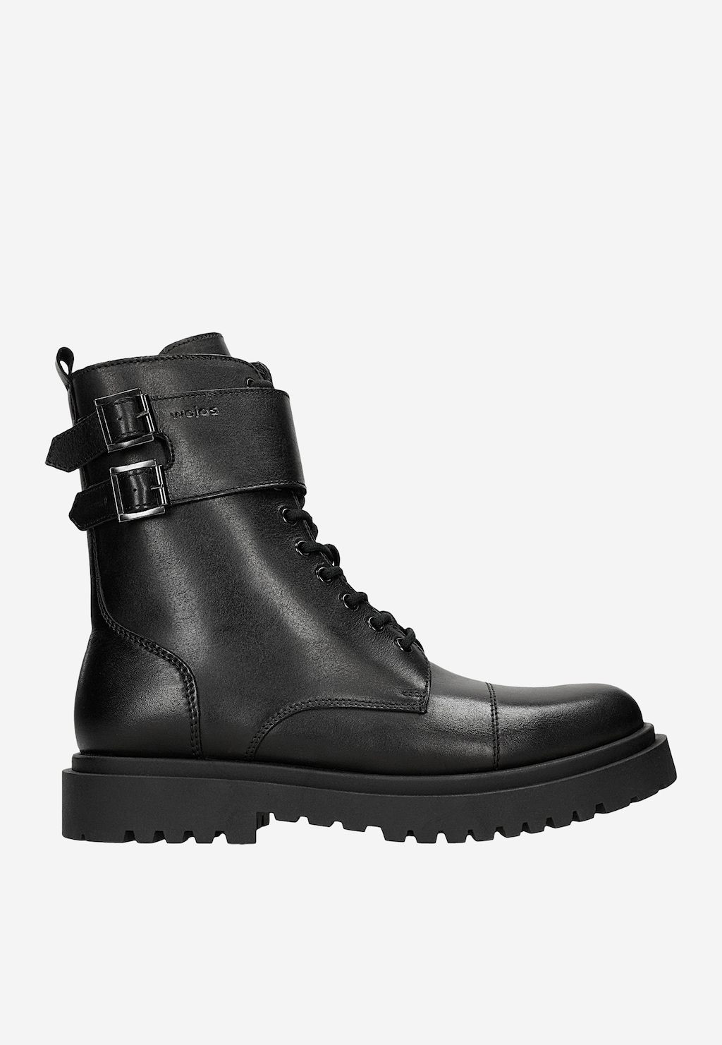 Černé kožené pánské motorkářské boty na zip 24124-41 Widok 1