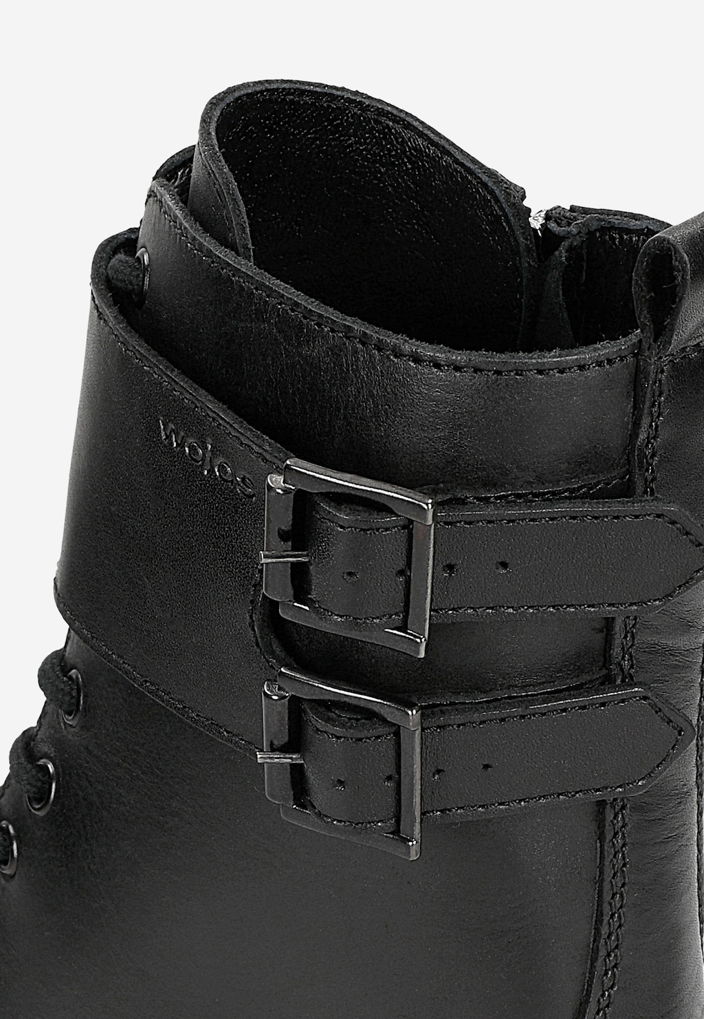 Černé kožené pánské motorkářské boty na zip 24124-41 Widok 6