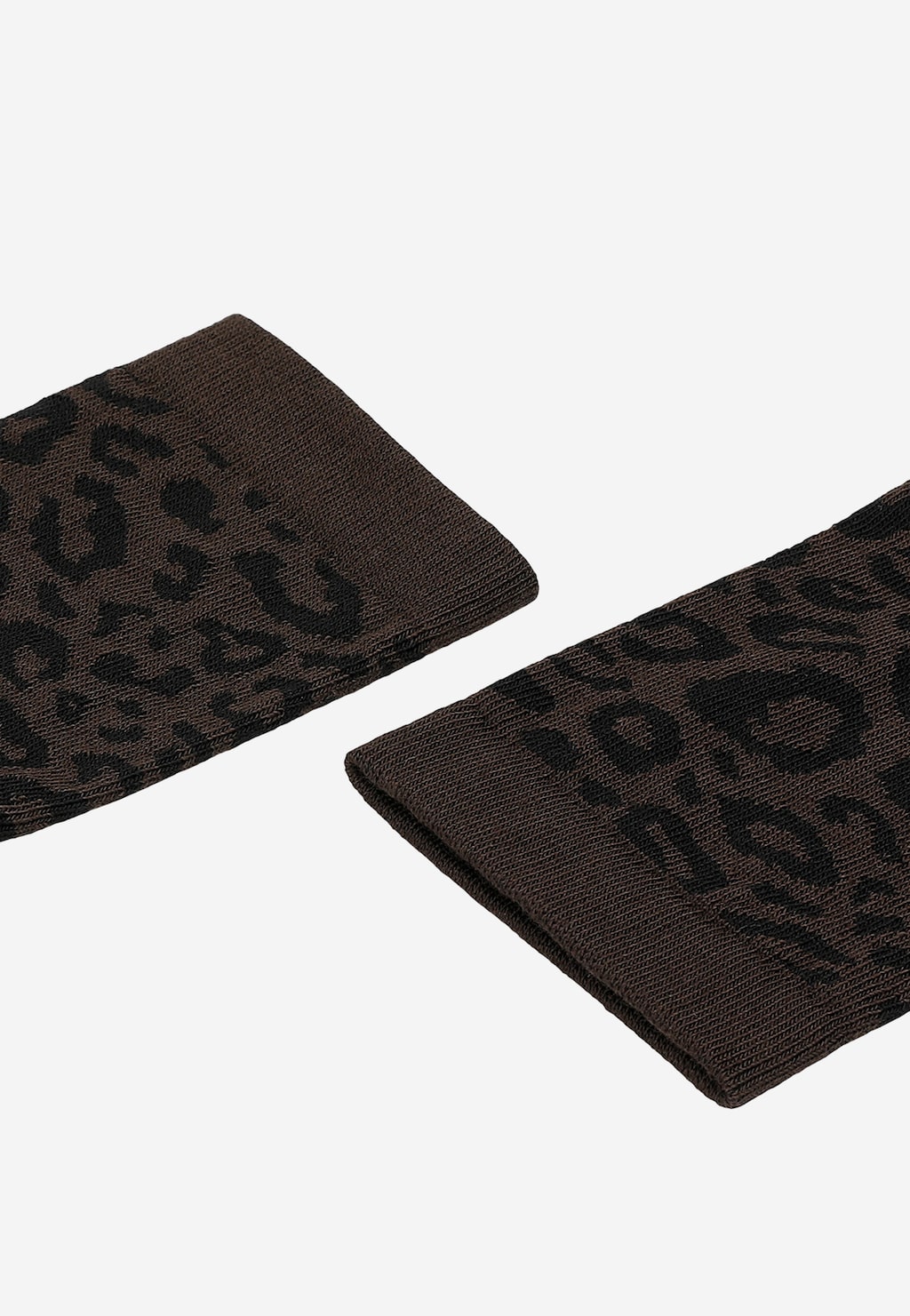 Tmavě hnědé ponožky s leopardím vzorem 97075-82 Widok 2