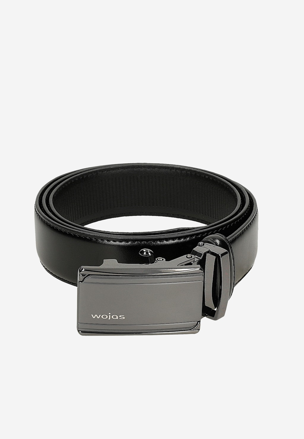 Černý elegantní pánský opasek s plnou přezkou 93132-51 Widok 5