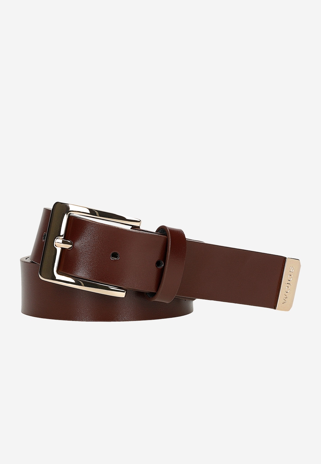 Bordový kožený dámský pásek se zlatou sponou 93136-55 Widok 1