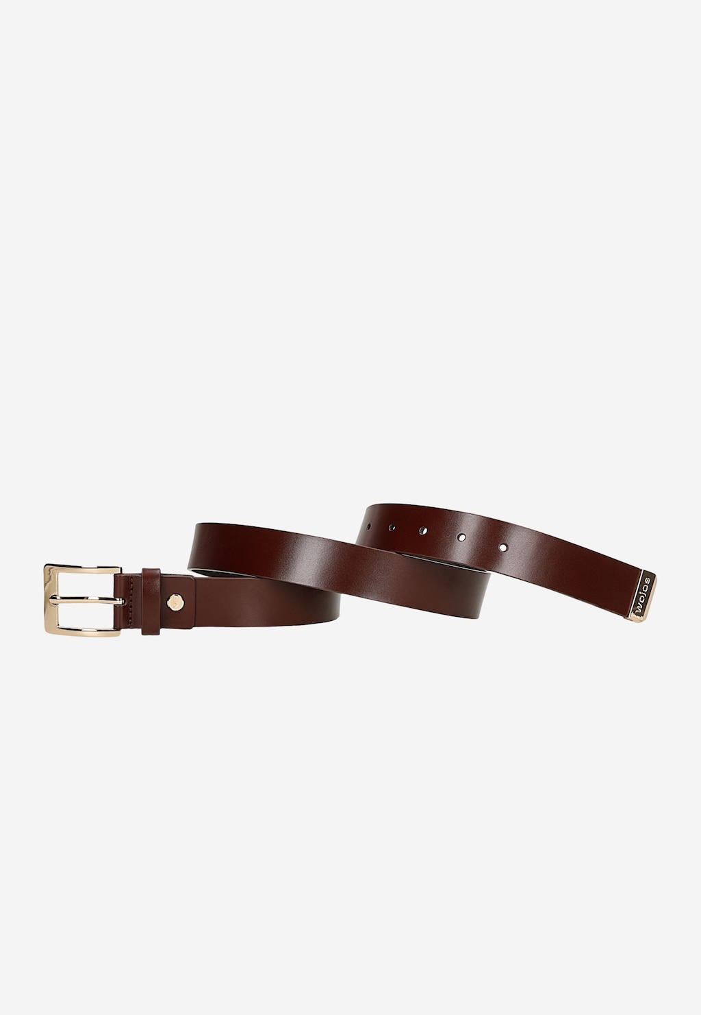 Bordový kožený dámský pásek se zlatou sponou 93136-55 Widok 2