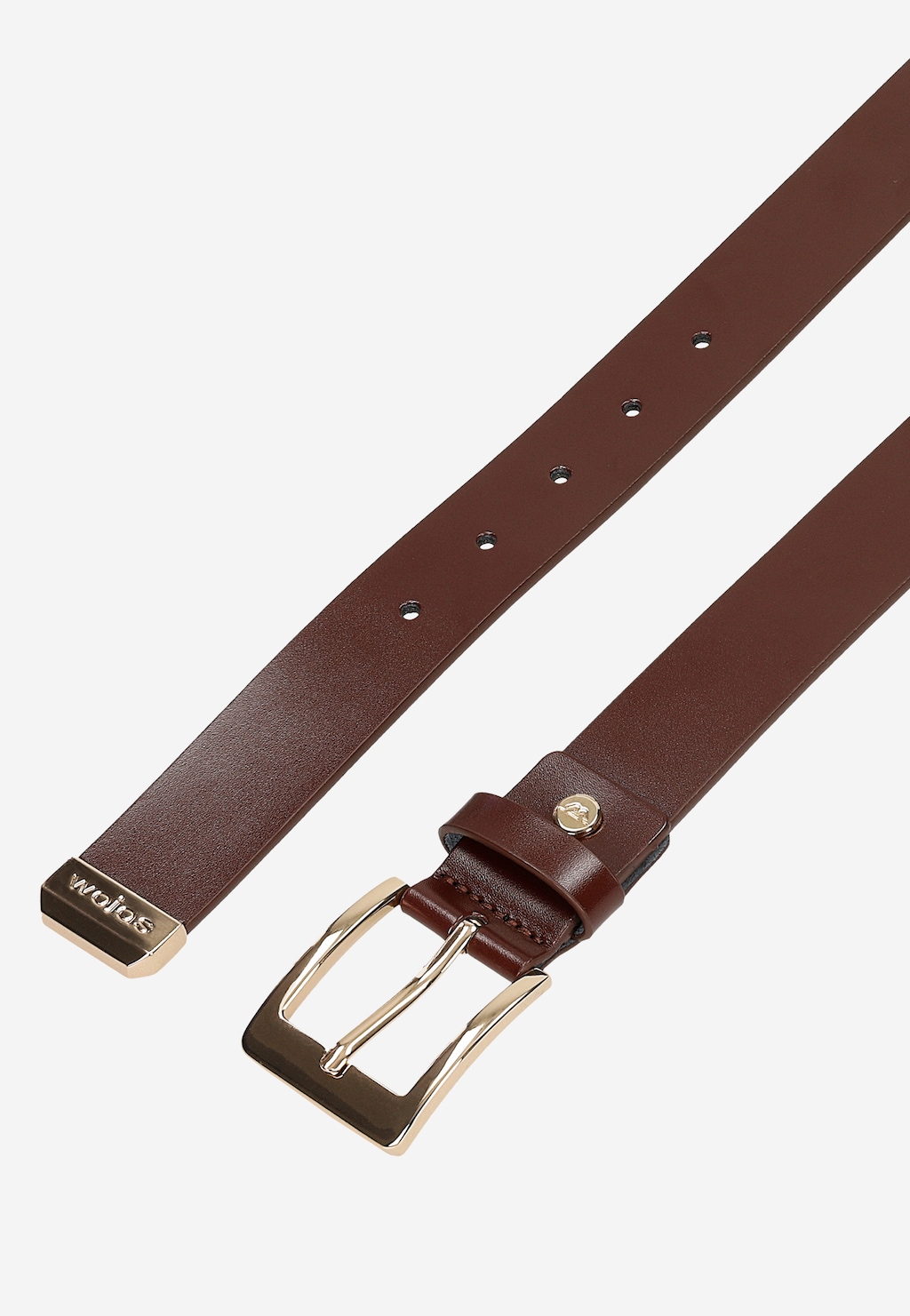 Bordový kožený dámský pásek se zlatou sponou 93136-55 Widok 4