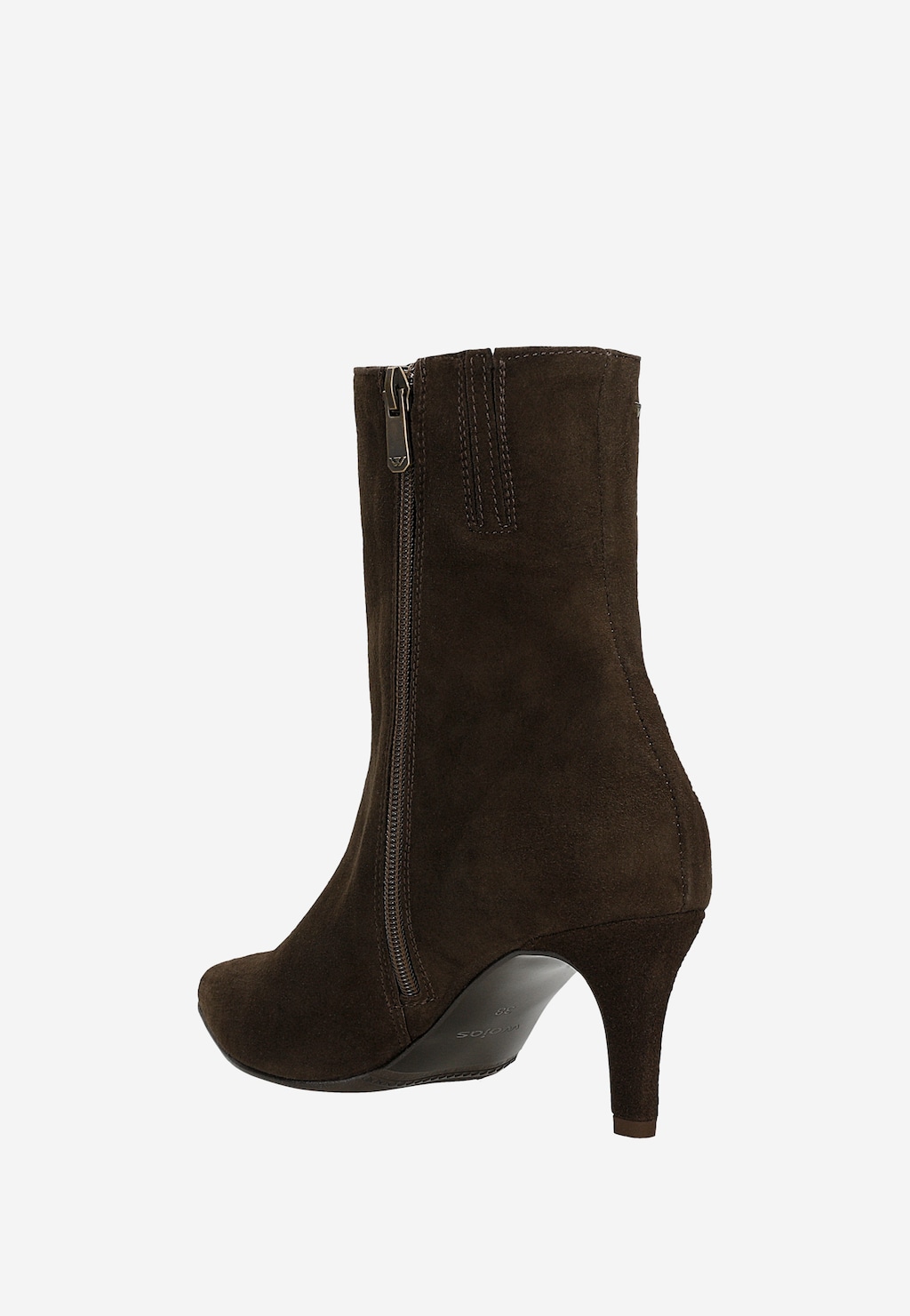 Elegantné hnedé dámske členkové topánky na podpätku 55303-62 Widok 3