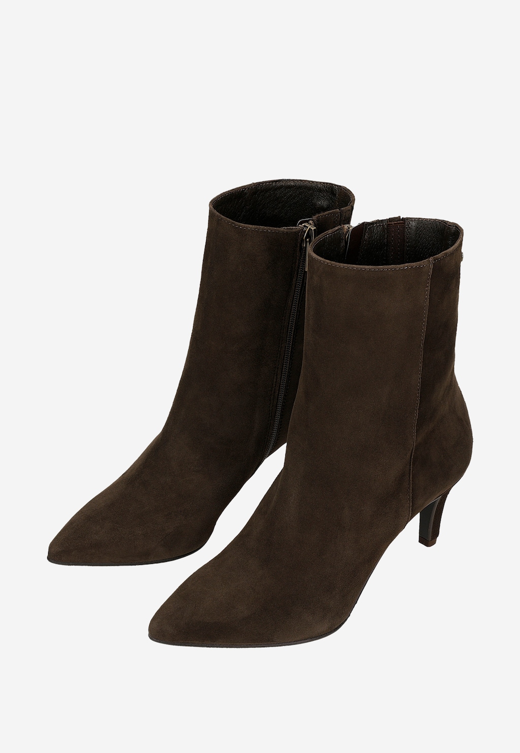 Elegantné hnedé dámske členkové topánky na podpätku 55303-62 Widok 6