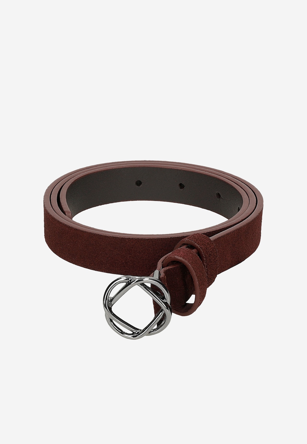 Bordový dámsky opasok s geometrickou prackou 93058-65 Widok 5