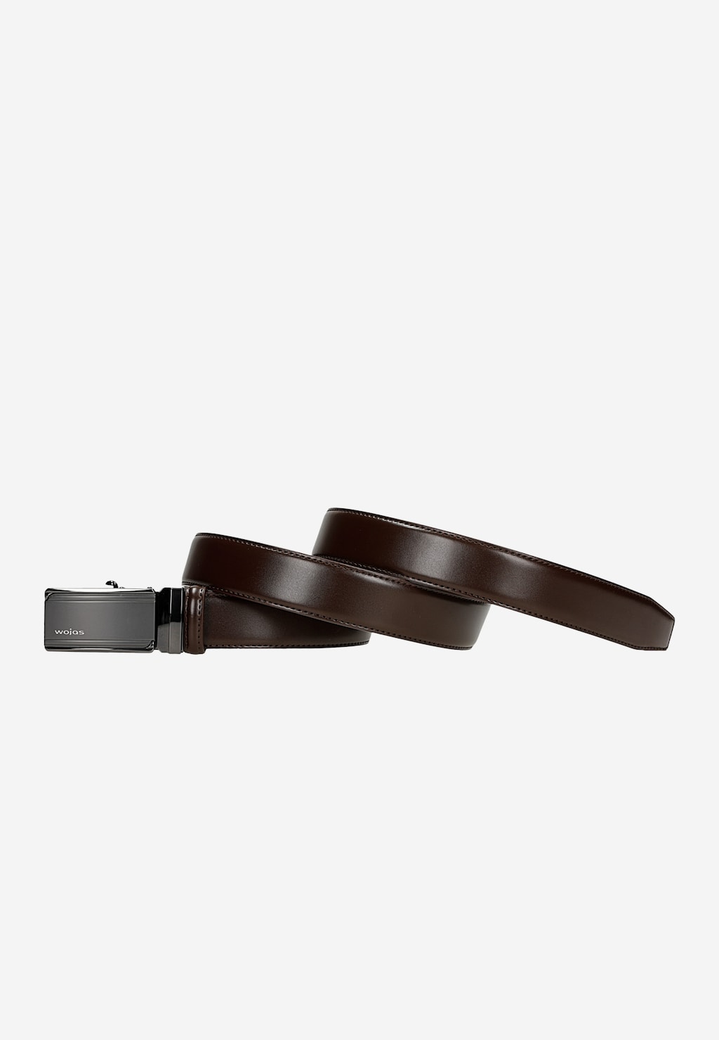 Hnedý kožený pánsky opasok s plnou prackou 93132-52 Widok 2