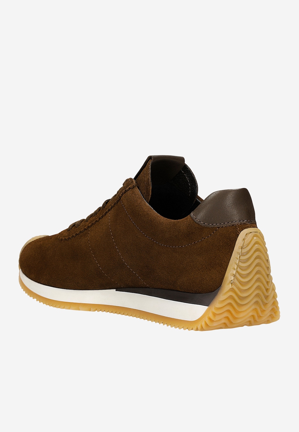 Brązowe sneakersy z dwoiny welurowej 46368-72 Widok 3