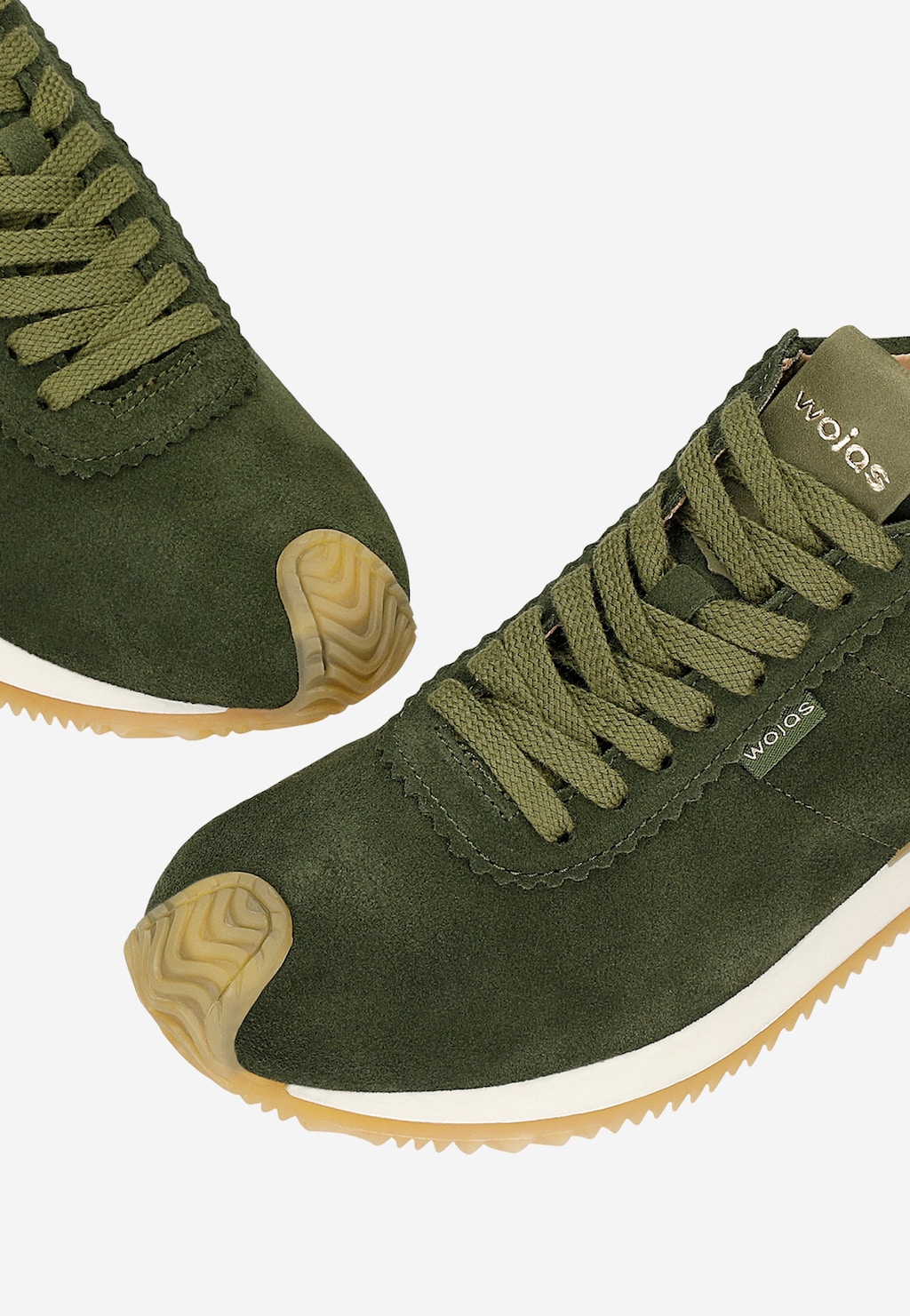 Zielone sneakersy damskie z dwoiny welurowej 46368-77 Widok 6