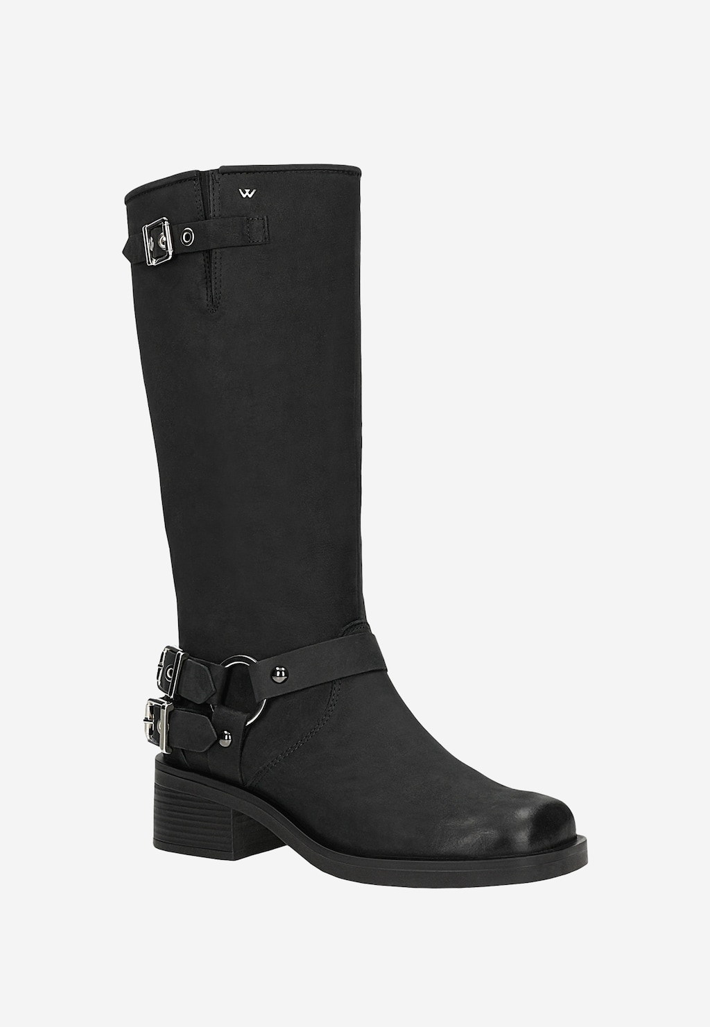 Dámské černé kožené motorkářské kozačky 71058-91 Widok 3