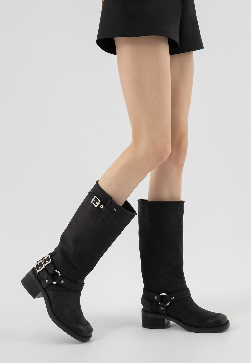 Dámské černé kožené motorkářské kozačky 71058-91 Widok 7