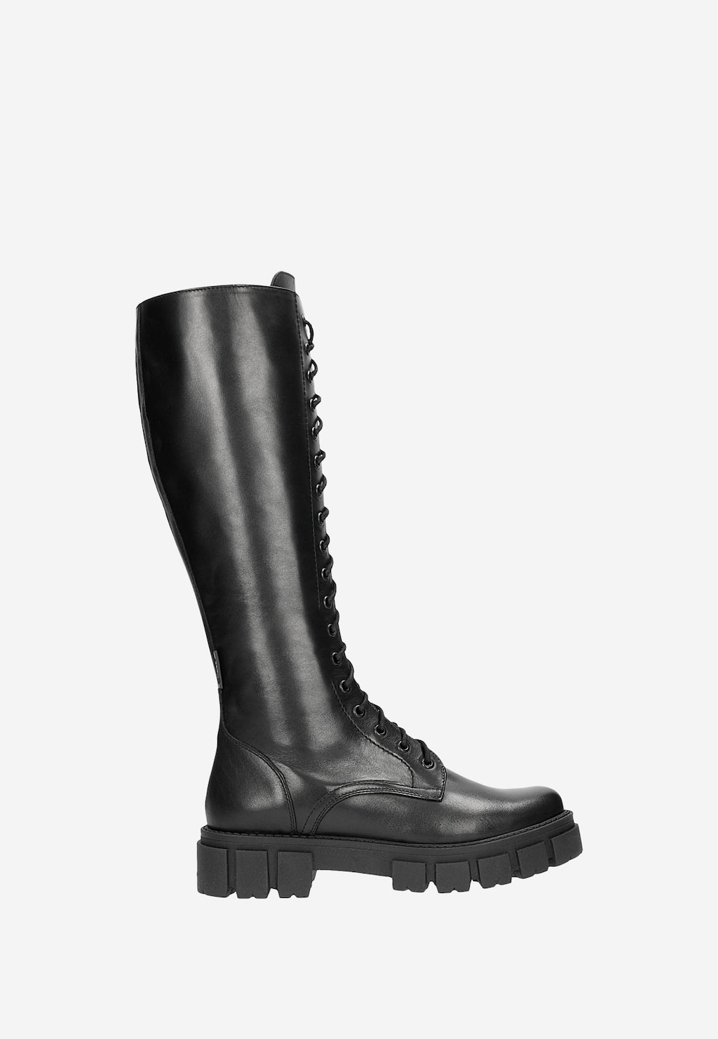 Wysokie sznurowane kozaki damskie na grubej podeszwie 71019-51 Widok 2