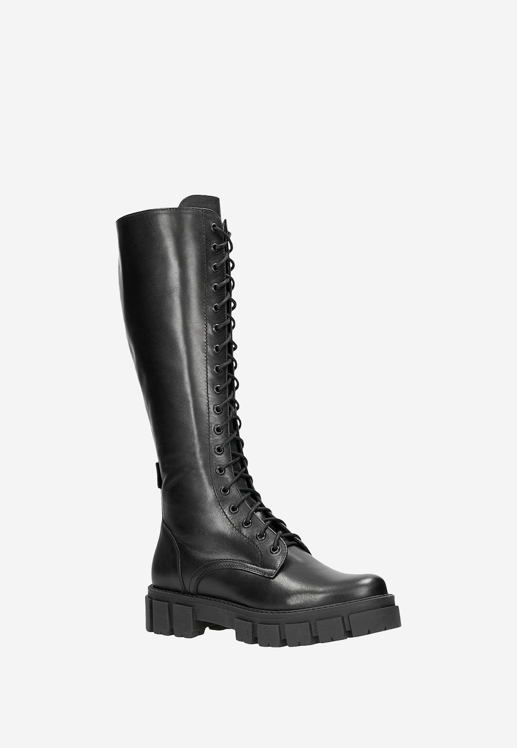 Wysokie sznurowane kozaki damskie na grubej podeszwie 71019-51 Widok 3