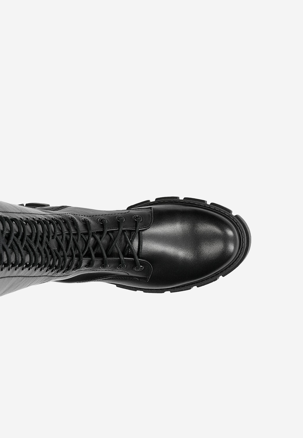 Wysokie sznurowane kozaki damskie na grubej podeszwie 71019-51 Widok 5