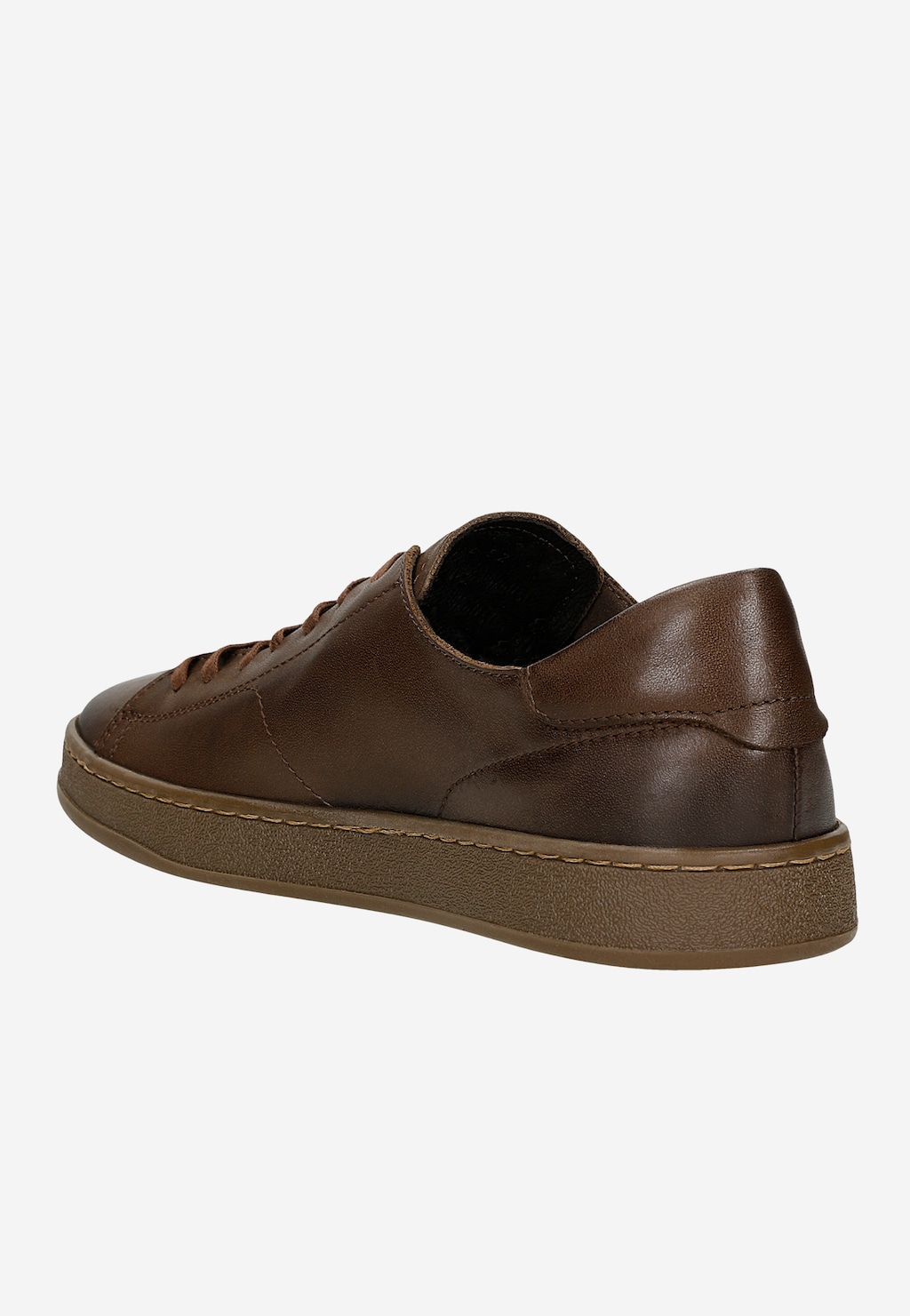 Ciemnobrązowe trampki damskie ze skóry licowej 46334-52 Widok 4