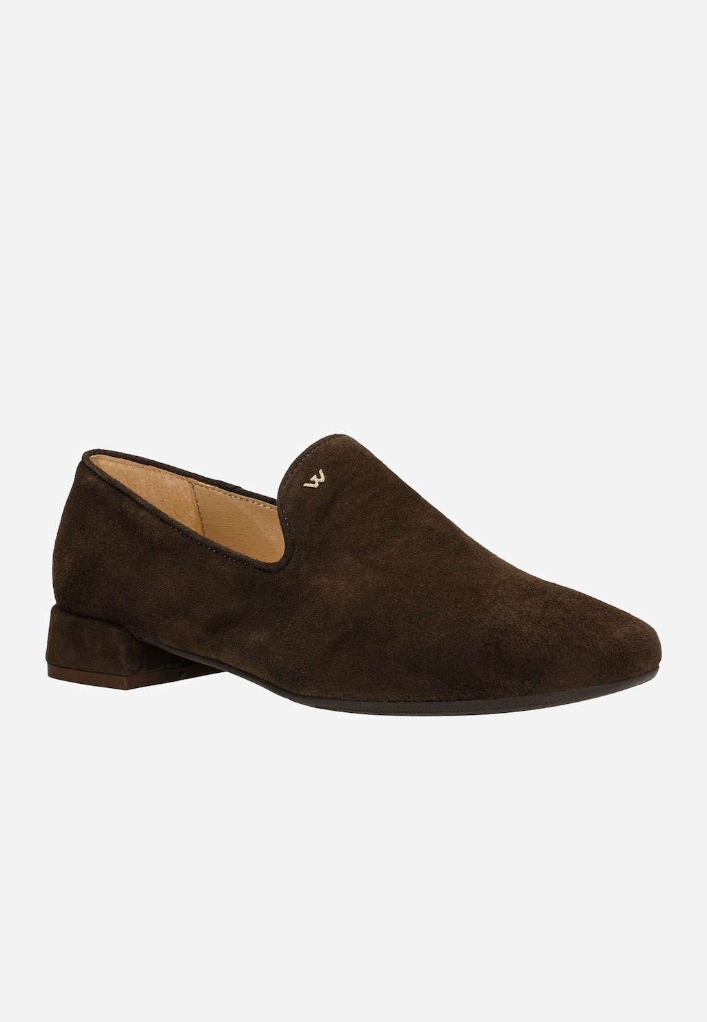 Tmavě hnědé dámské mokasíny na širokém podpatku 45010-62 Widok 3