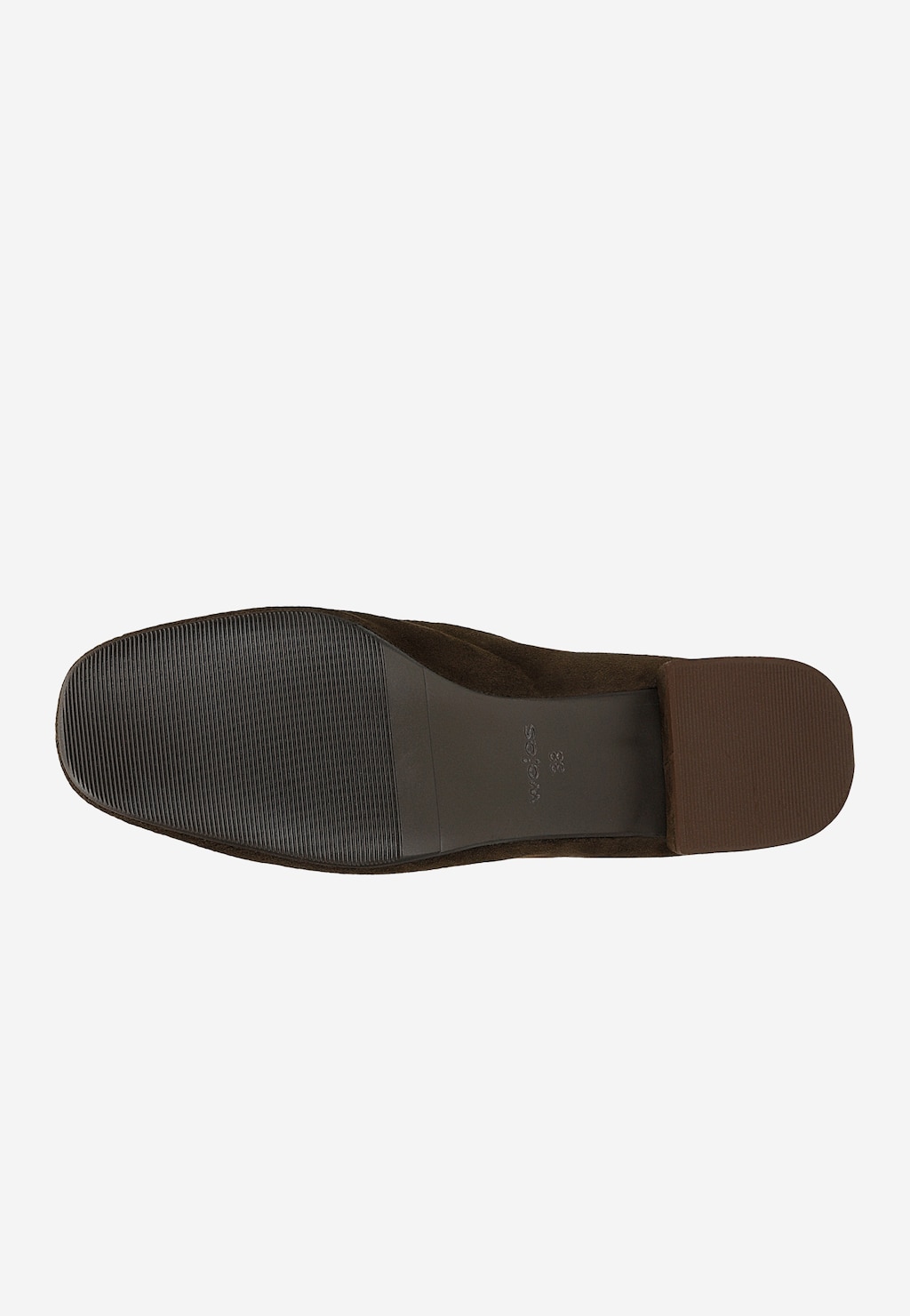 Tmavě hnědé dámské mokasíny na širokém podpatku 45010-62 Widok 6