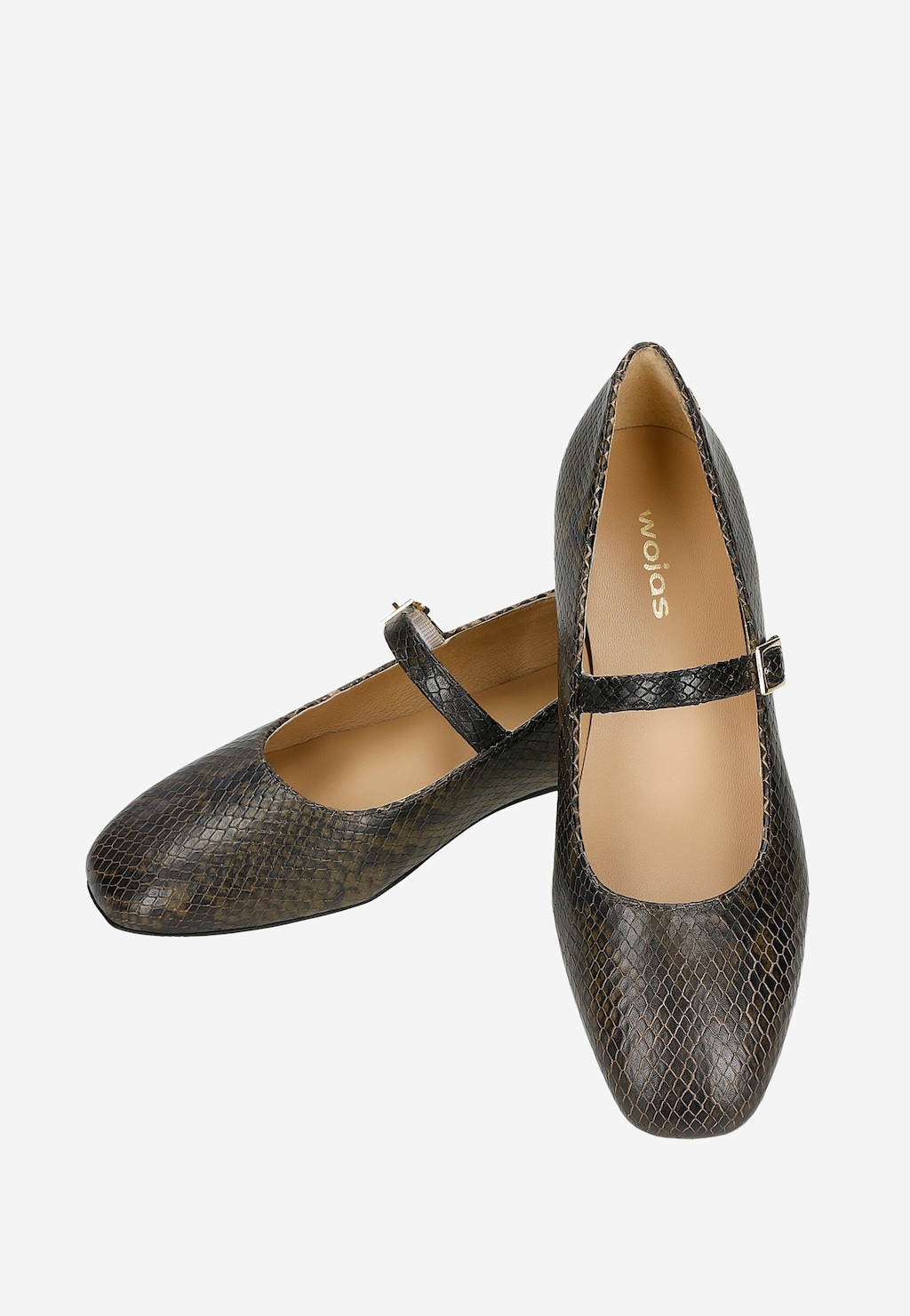 Eleganckie baleriny typu Mary Jane z motywem skóry węża 44055-50 Widok 7