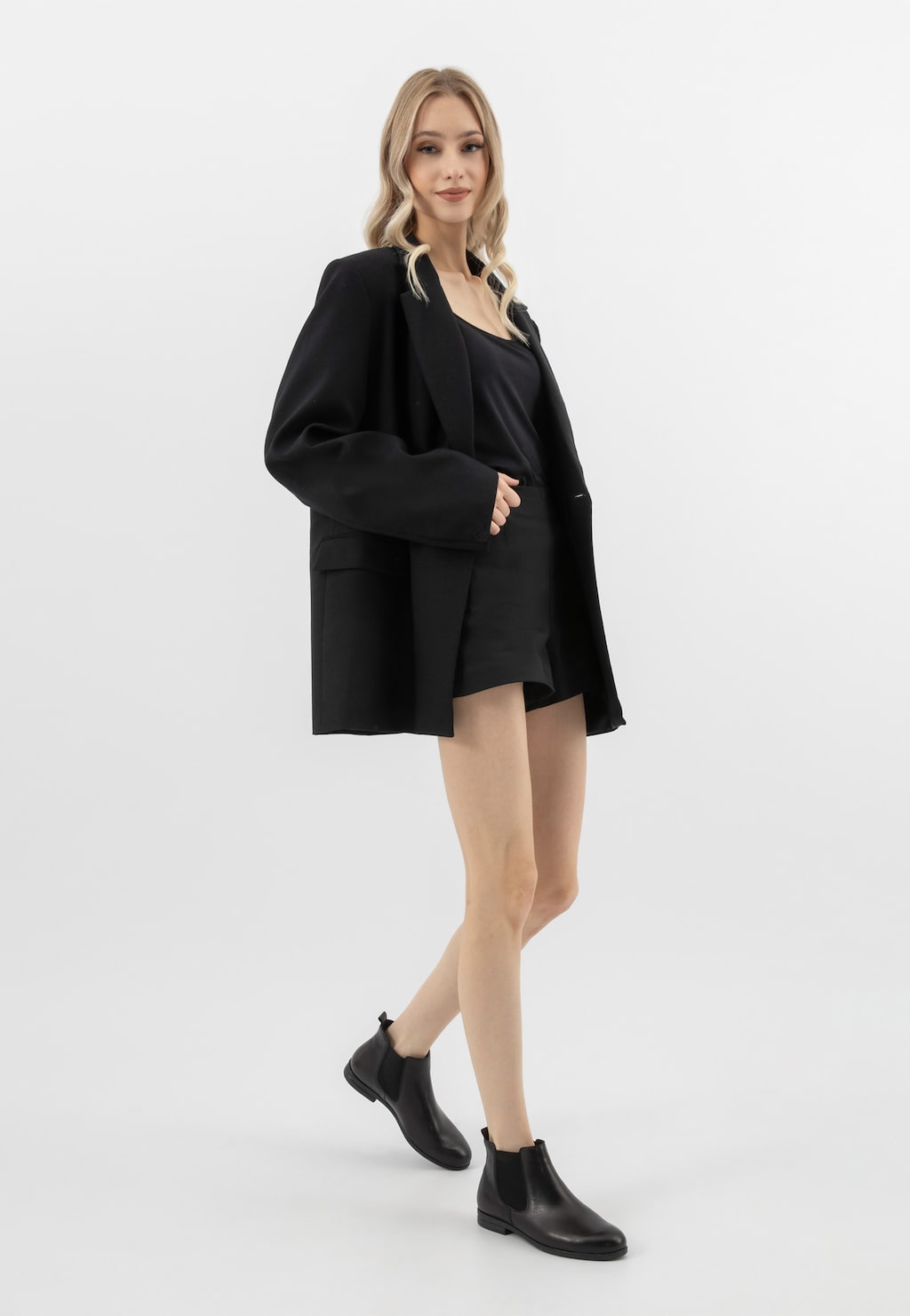 Čierne dámske štýblety z hladkej kože 9503-51 Widok 1