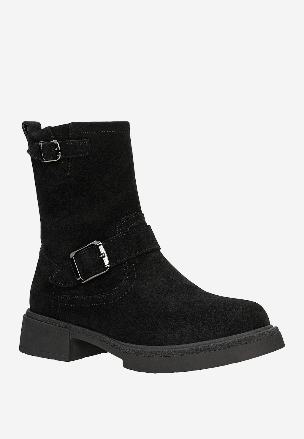 Čierne kotníkové čižmy s kožušinovou podšívkou 55341-61 Widok 2