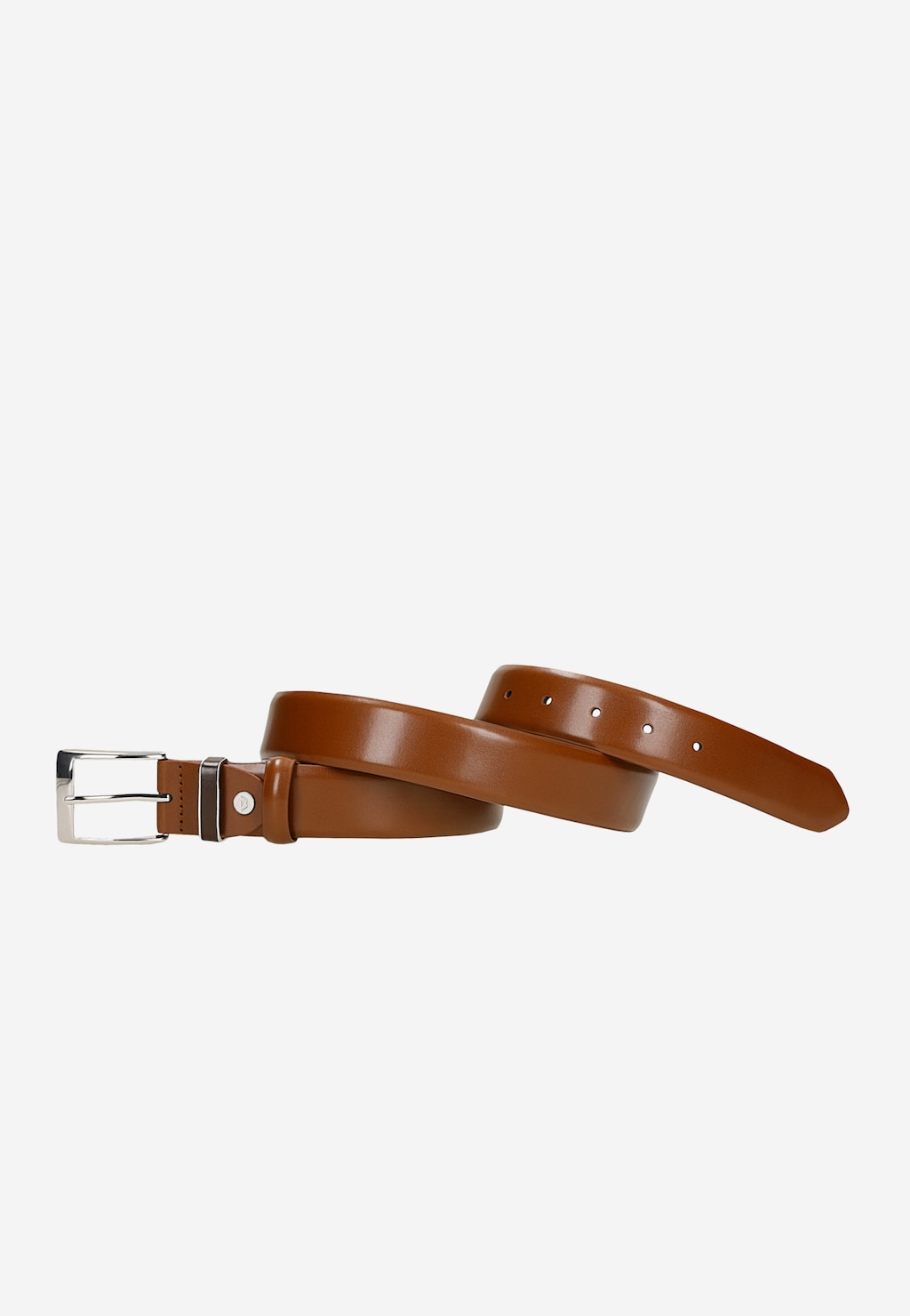 Hnědý pánský pásek z pravé kůže se stříbrnou sponou 93103-52 Widok 3