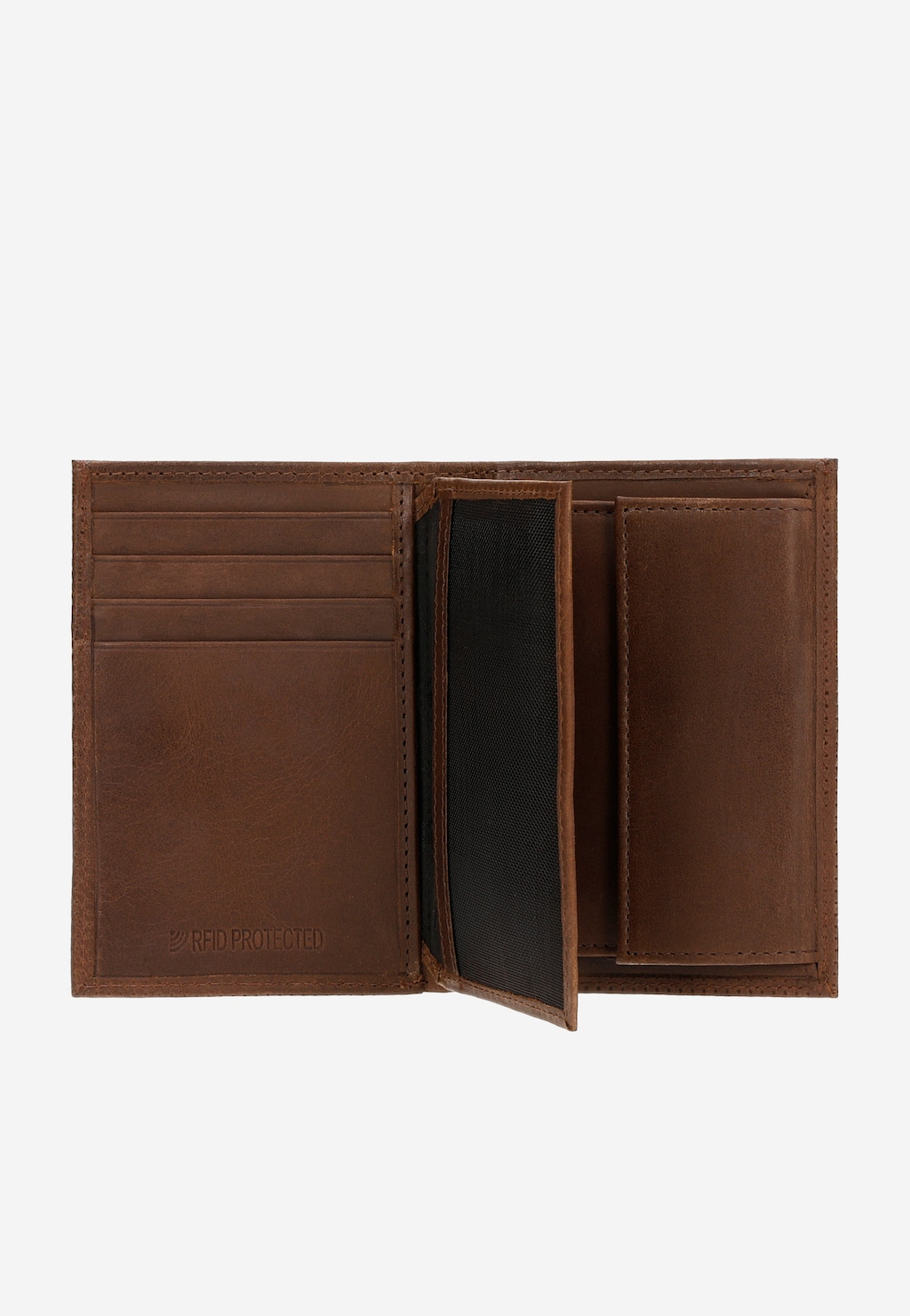 Jasnobrązowy duży portfel męski z teksturowaną skórą 91113-53 Widok 6