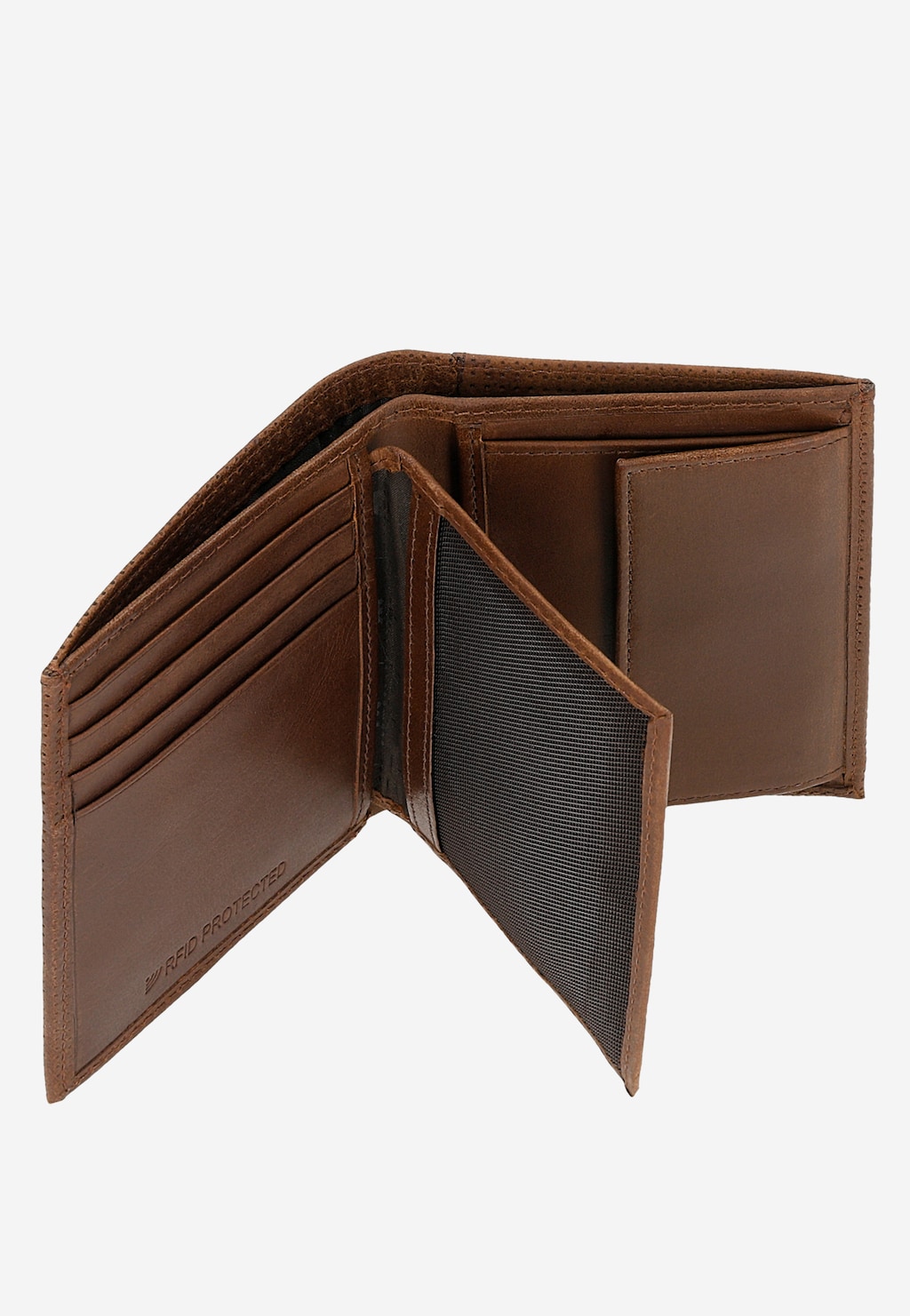 Jasnobrązowy duży portfel męski z teksturowaną skórą 91113-53 Widok 7