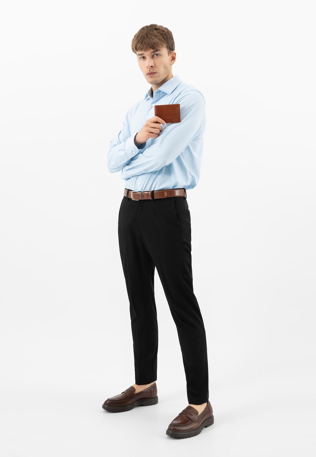 Brązowy skórzany portfel męski z ochroną RFID 91108-52 Widok 8