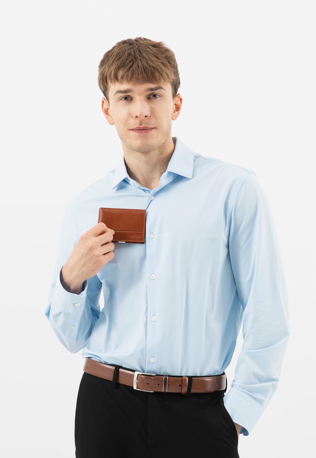 Brązowy skórzany portfel męski z ochroną RFID 91108-52 Widok 1