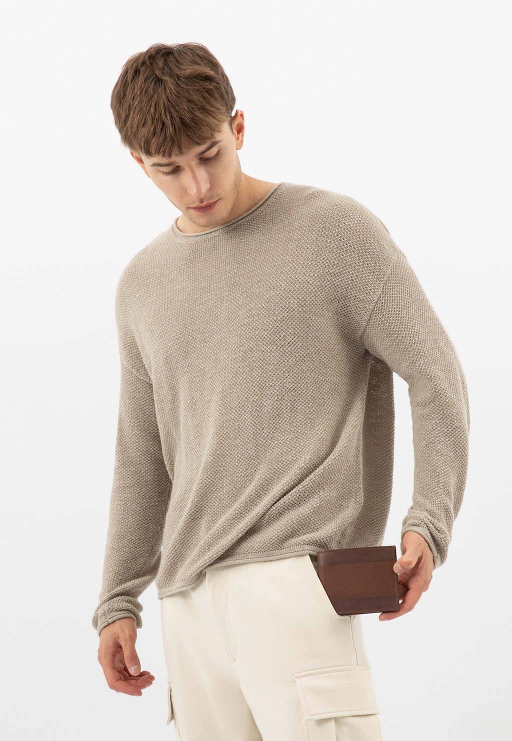 Duży brązowy portfel męski z tłoczeniem 91080-93 Widok 8