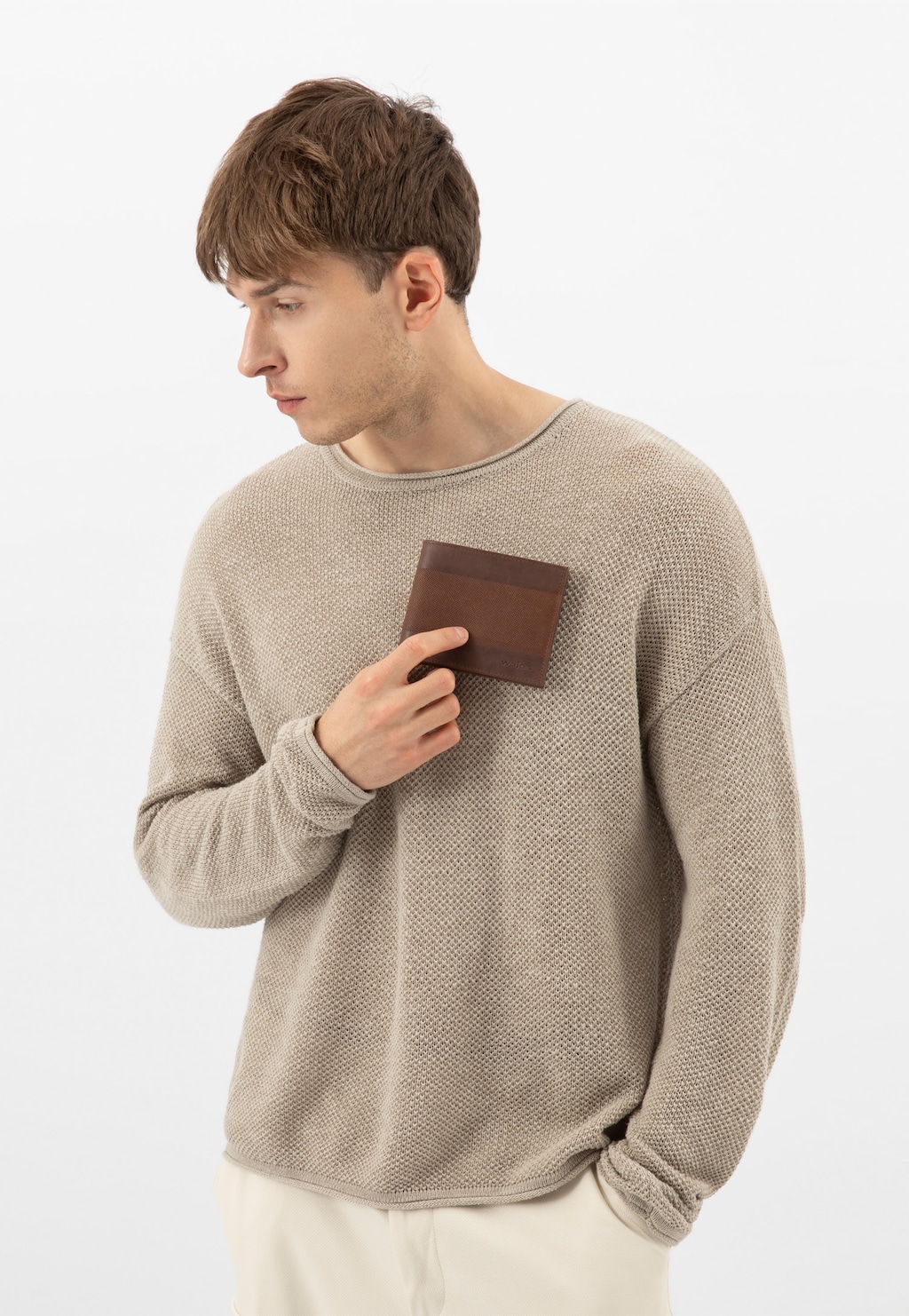 Duży brązowy portfel męski z tłoczeniem 91080-93 Widok 9