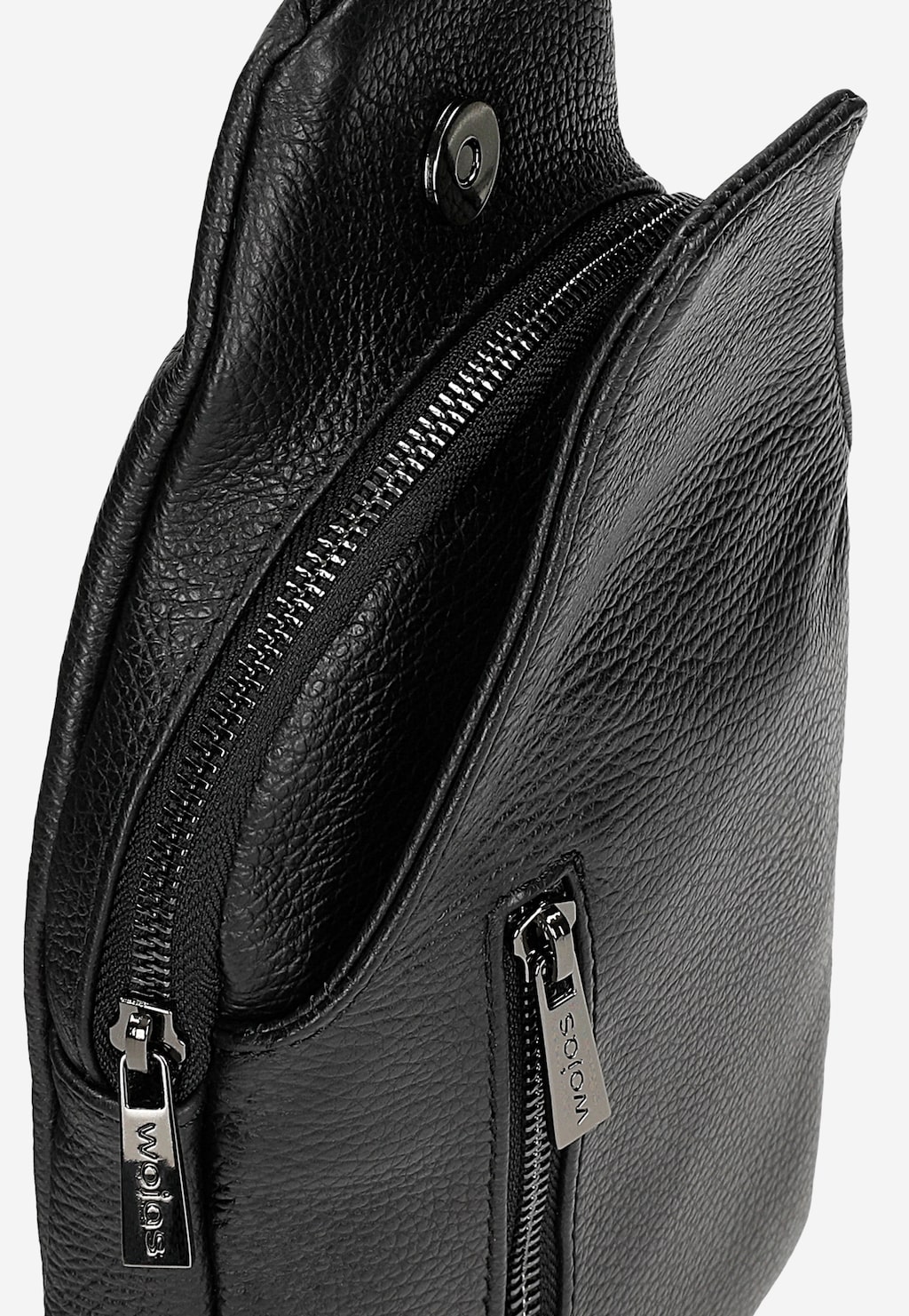 Czarna skórzana nerka męska 90033-51 Widok 6