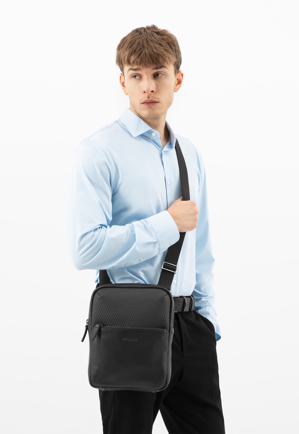 Malá černá pánská taška přes rameno 90023-81 Widok 9