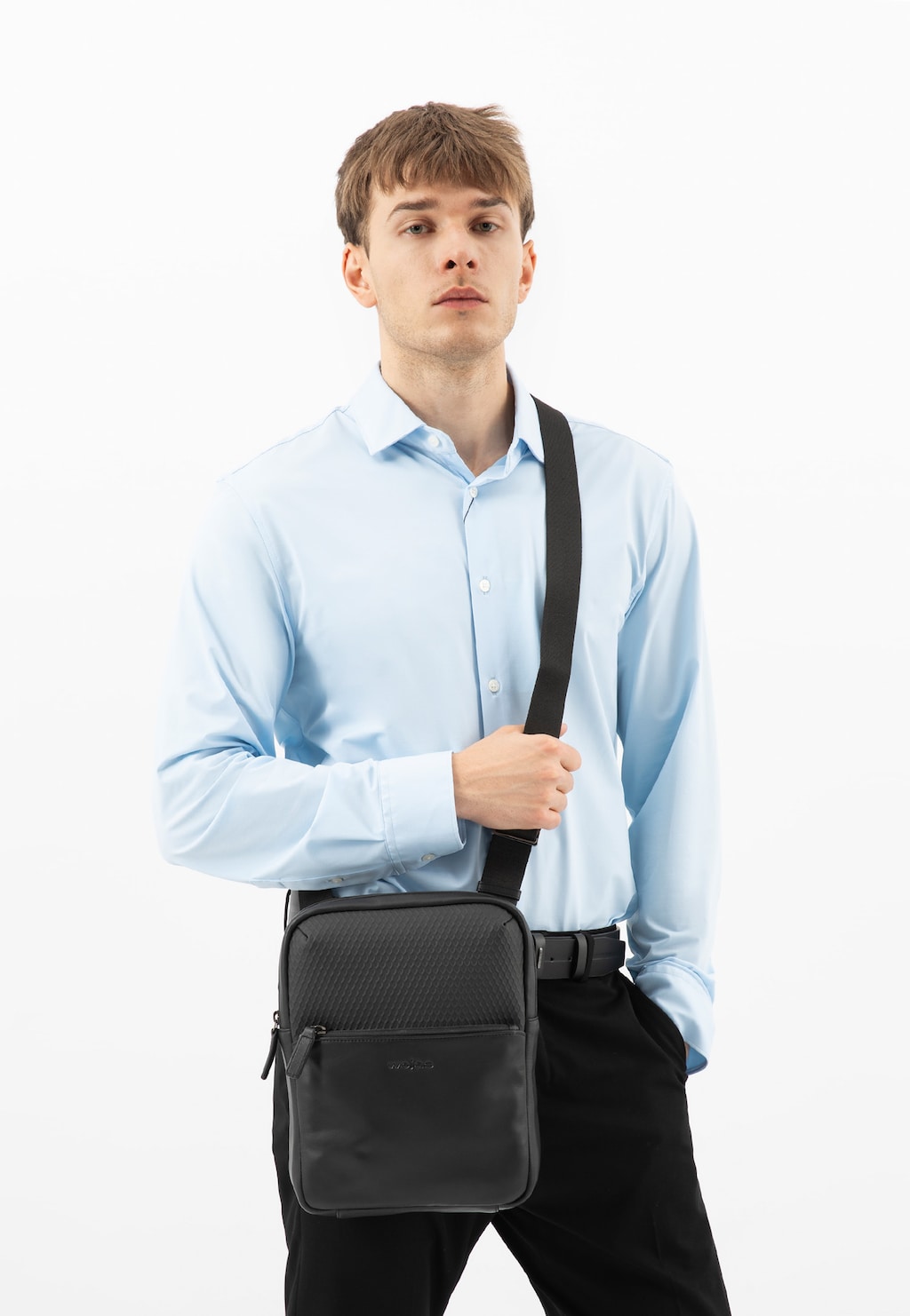 Malá černá pánská taška přes rameno 90023-81 Widok 1