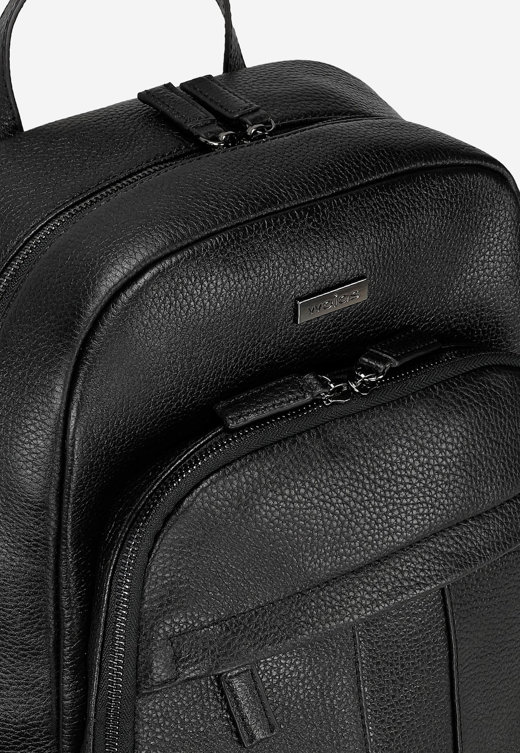 Duży skórzany plecak męski w kolorze czarnym 80373-51 Widok 6