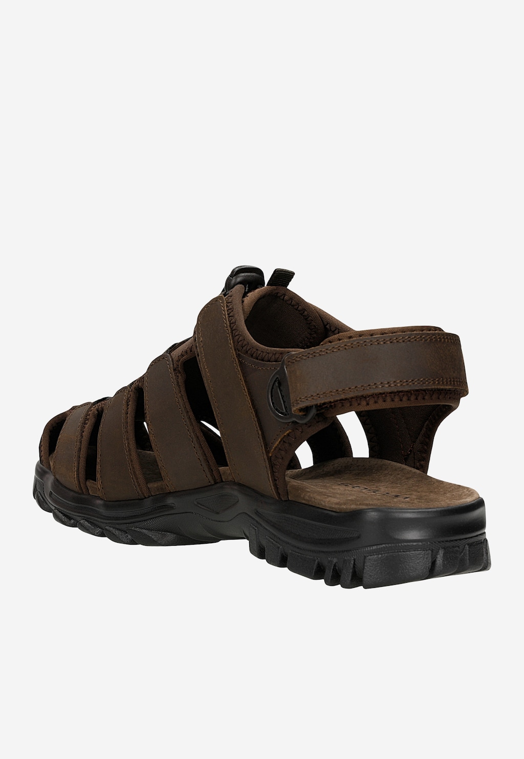 Hnedé uzatvorené pánske sandále z crazy horse kože 29016-92 Widok 4