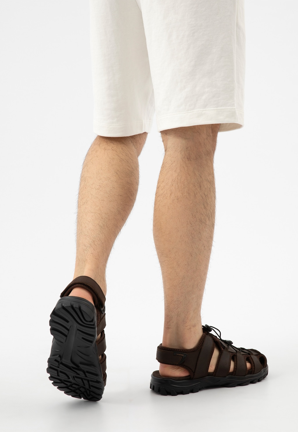 Hnedé uzatvorené pánske sandále z crazy horse kože 29016-92 Widok 8